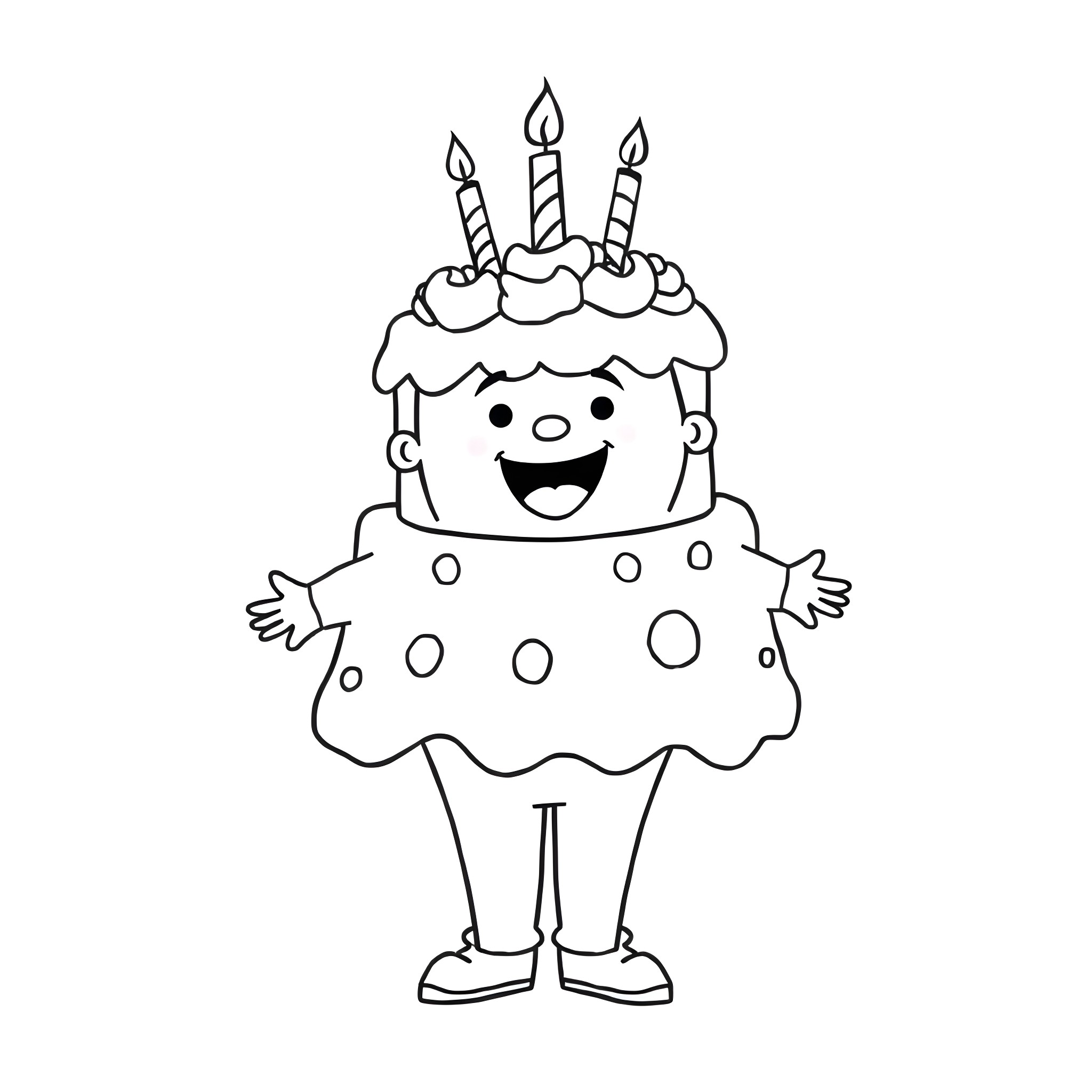 Chappell Roan celebrating with a birthday cake Coloring Page (free black-and-white line drawing printable PDF for all, from beginners to advanced learners, including children, teens, adults, and seniors)