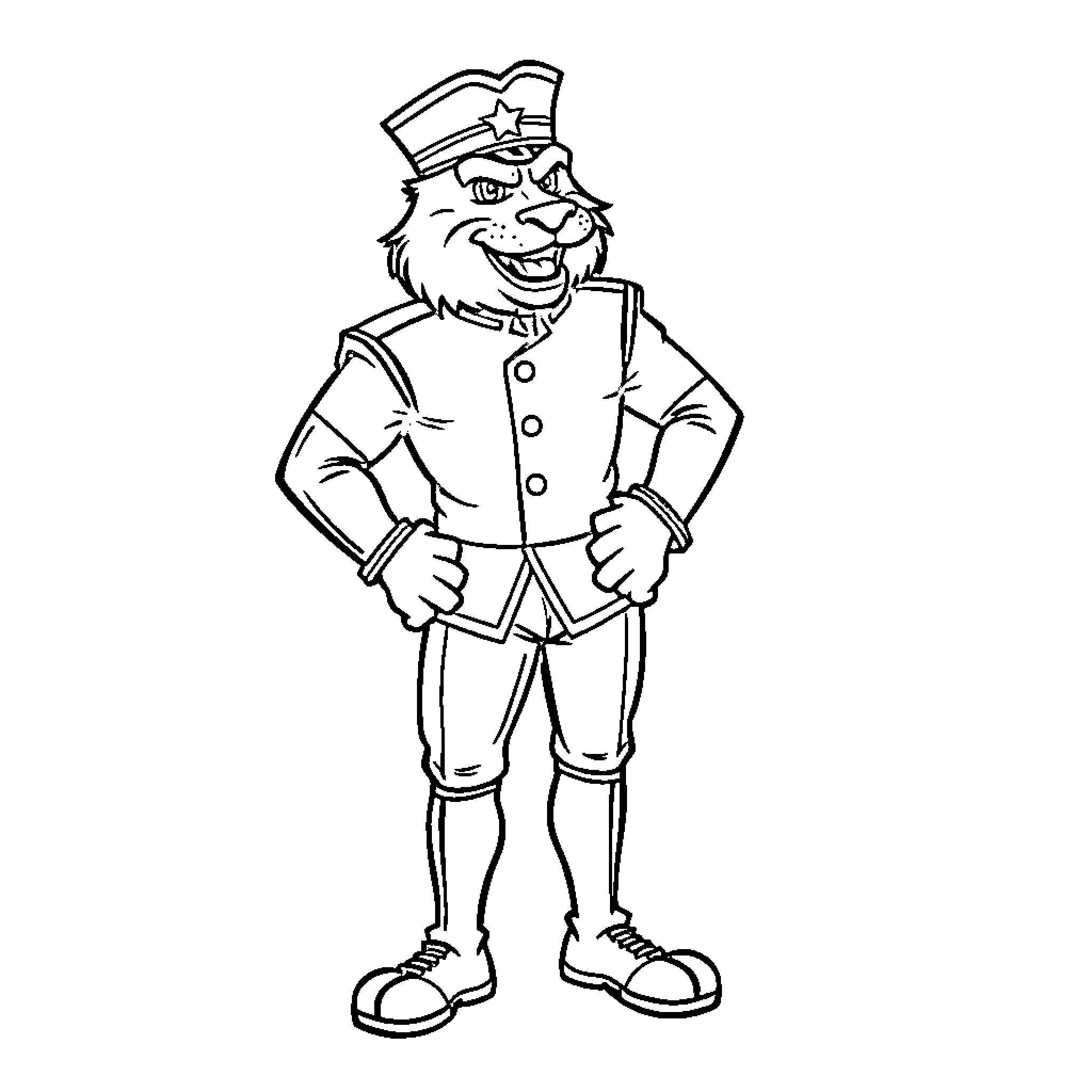 Governor Dressed as Cartoon Character Coloring Page (free black-and-white line drawing printable PDF for all, from beginners to advanced learners, including children, teens, adults, and seniors)