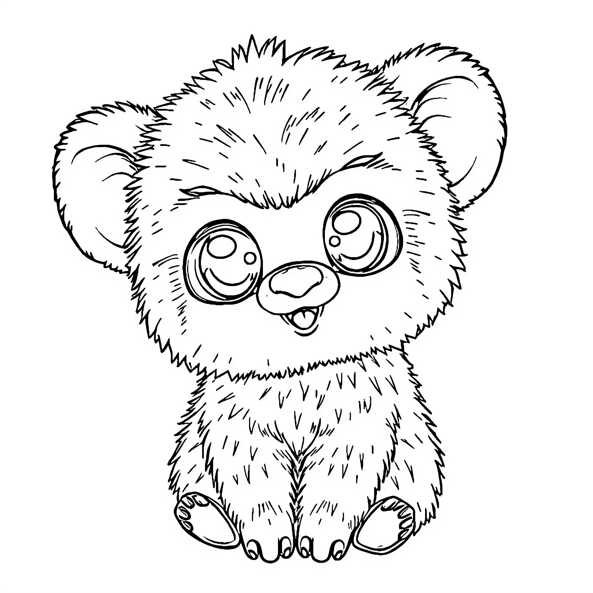 Labubu the Cute and Cuddly Plush Toy Coloring Page (free black-and-white line drawing printable PDF for all, from beginners to advanced learners, including children, teens, adults, and seniors)