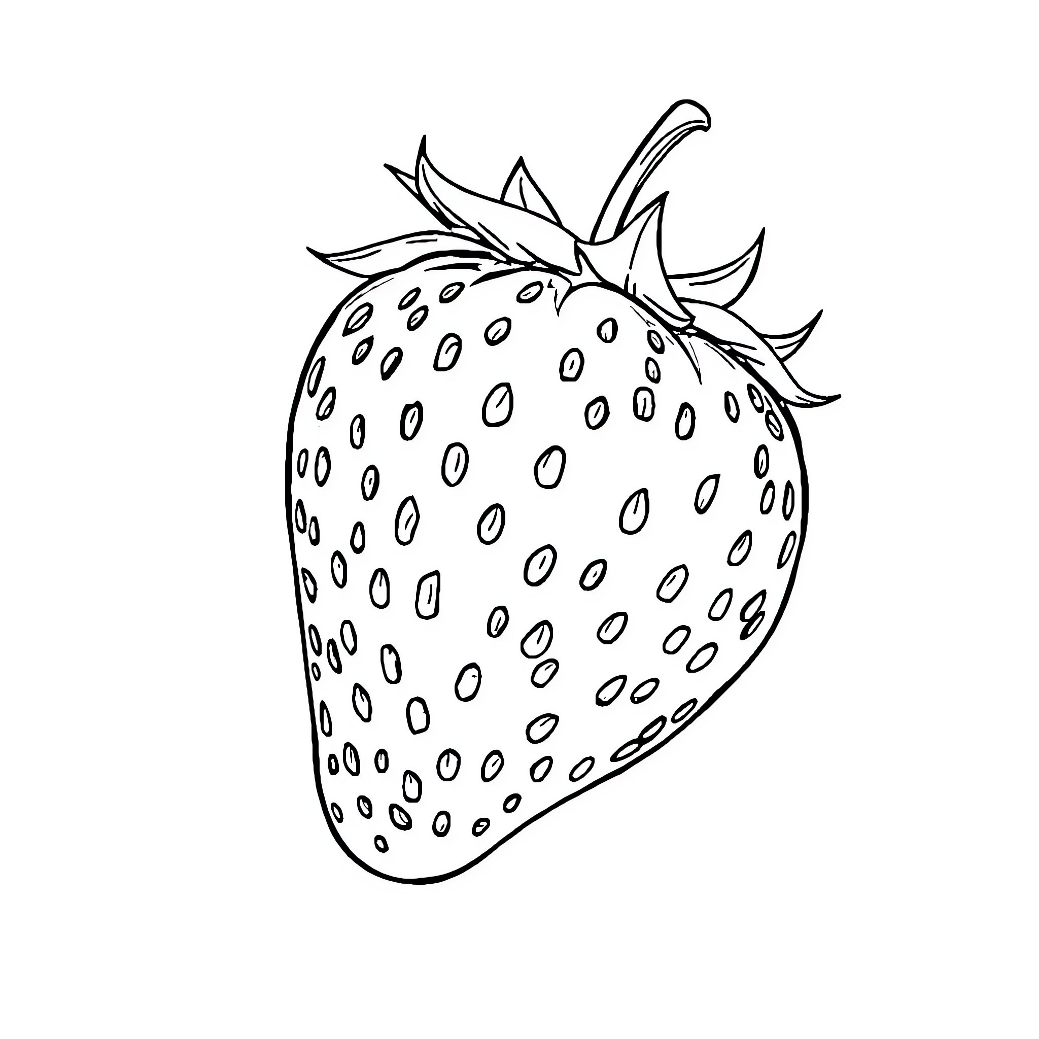 Strawberry with detailed pattern Coloring Page (free black-and-white line drawing printable PDF for all, from beginners to advanced learners, including children, teens, adults, and seniors)