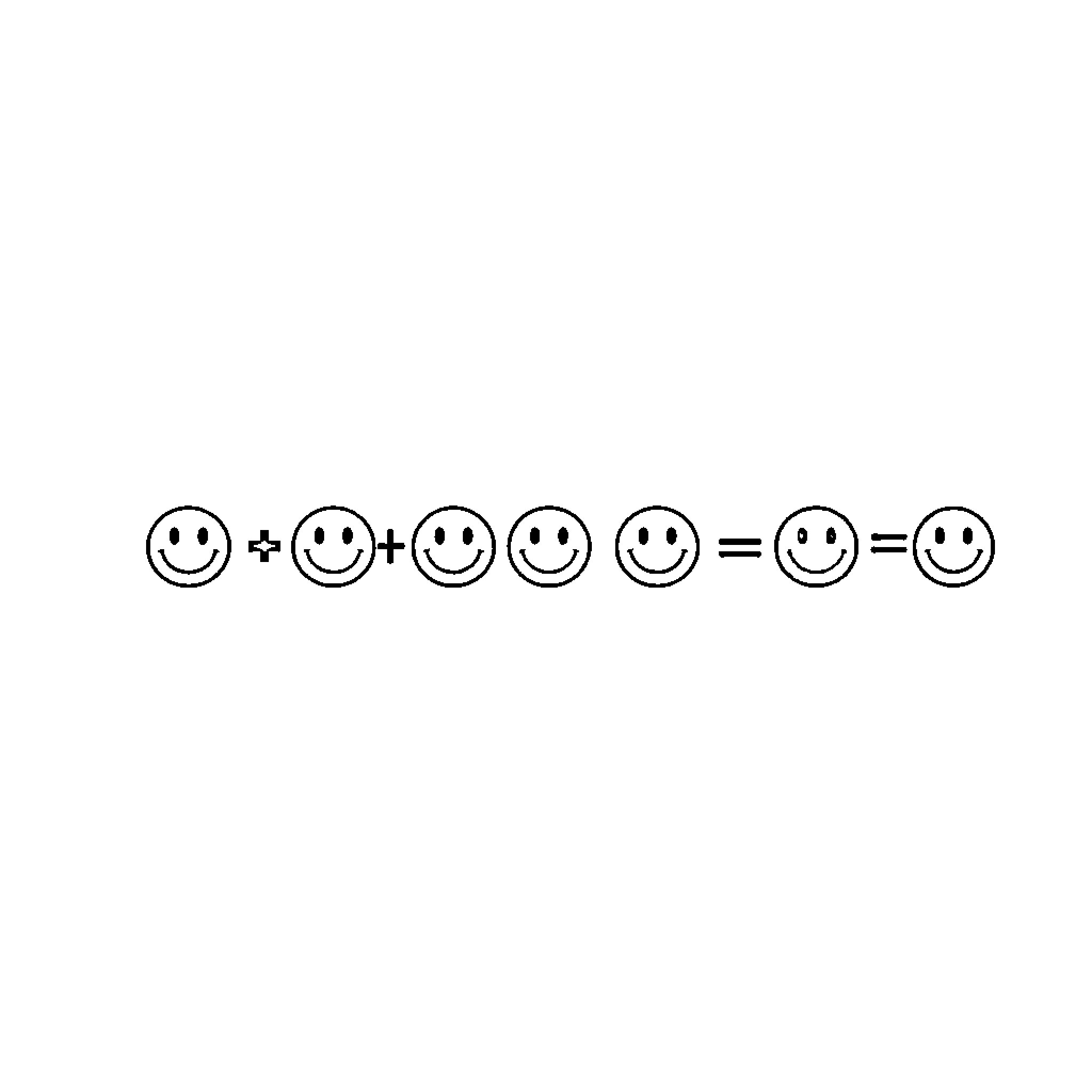 Smiley Face Expressions Add Up to Happiness Coloring Page (free black-and-white line drawing printable PDF for all, from beginners to advanced learners, including children, teens, adults, and seniors)