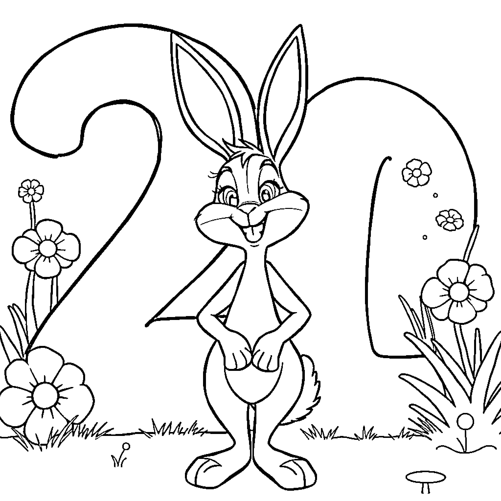 Judy Hopps in a nature-themed illustration Coloring Page (free black-and-white line drawing printable PDF for all, from beginners to advanced learners, including children, teens, adults, and seniors)