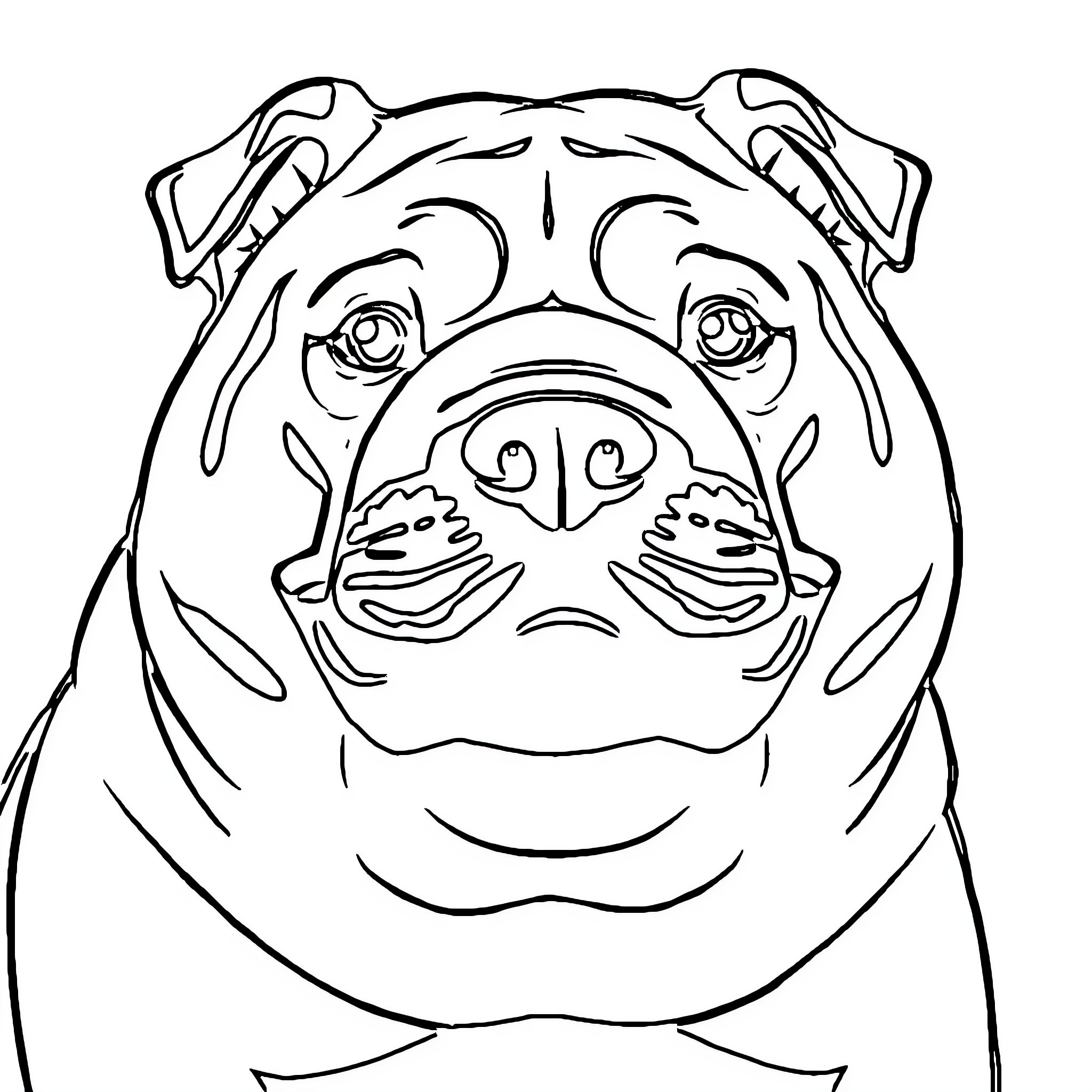Shar Pei dog with expressive face Coloring Page (free black-and-white line drawing printable PDF for all, from beginners to advanced learners, including children, teens, adults, and seniors)