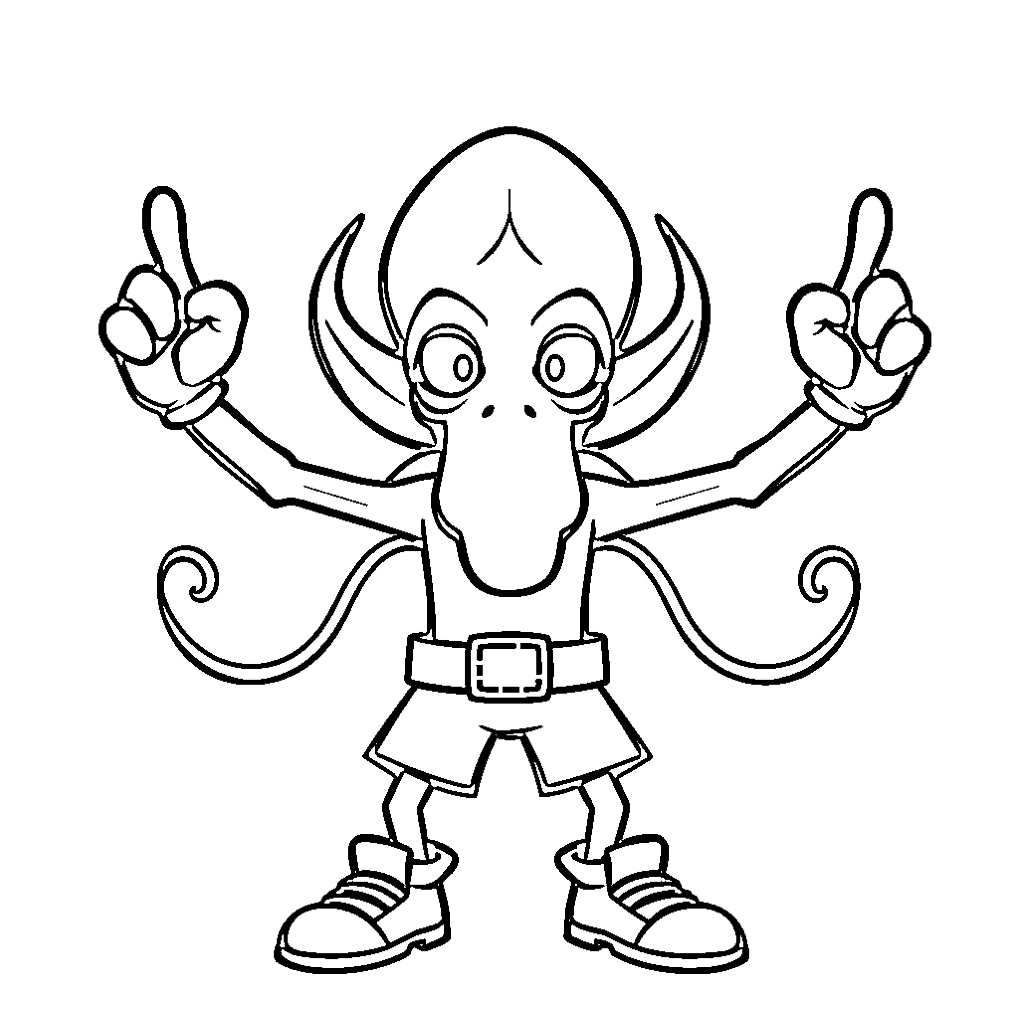 Frontman with Energetic Gestures and Theatrical Outfit Coloring Page (free black-and-white line drawing printable PDF for all, from beginners to advanced learners, including children, teens, adults, and seniors)