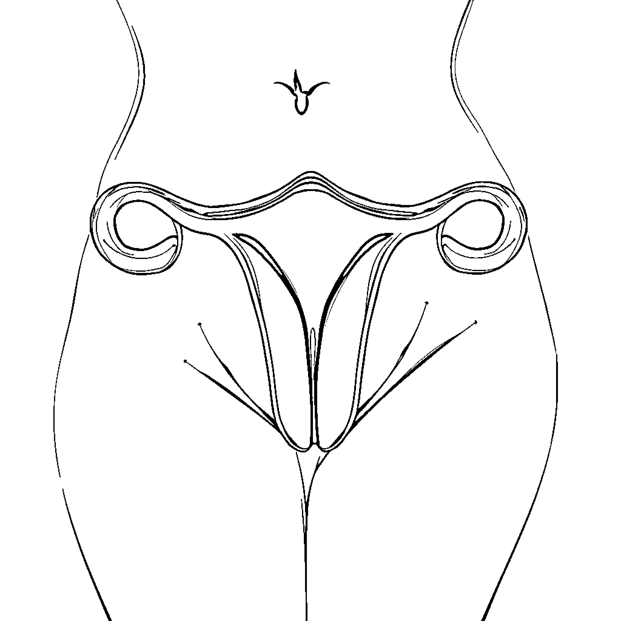 Woman's Intricate Anatomy Coloring Page (free black-and-white line drawing printable PDF for all, from beginners to advanced learners, including children, teens, adults, and seniors)