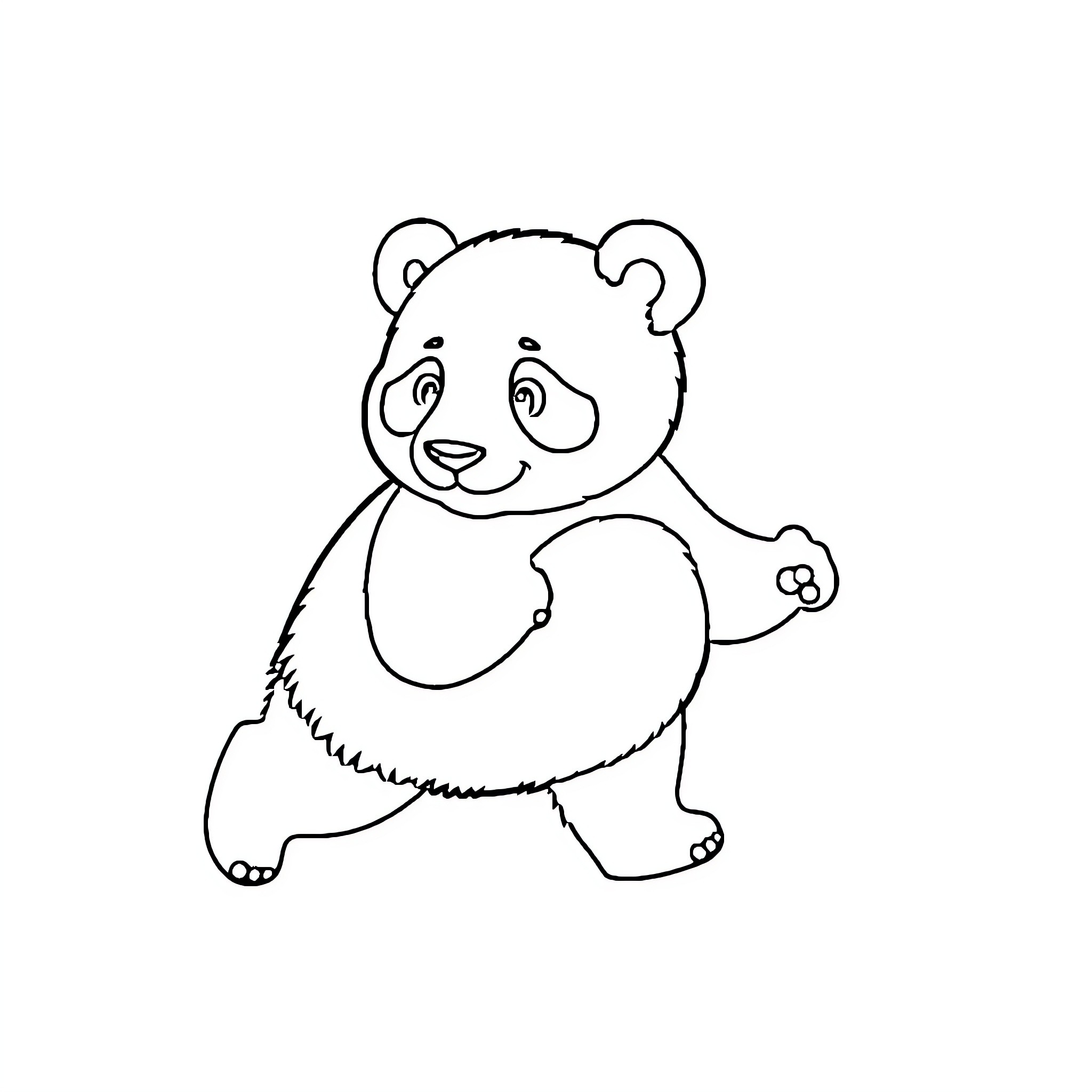 Panda expressing surprise and curiosity Coloring Page (free black-and-white line drawing printable PDF for all, from beginners to advanced learners, including children, teens, adults, and seniors)