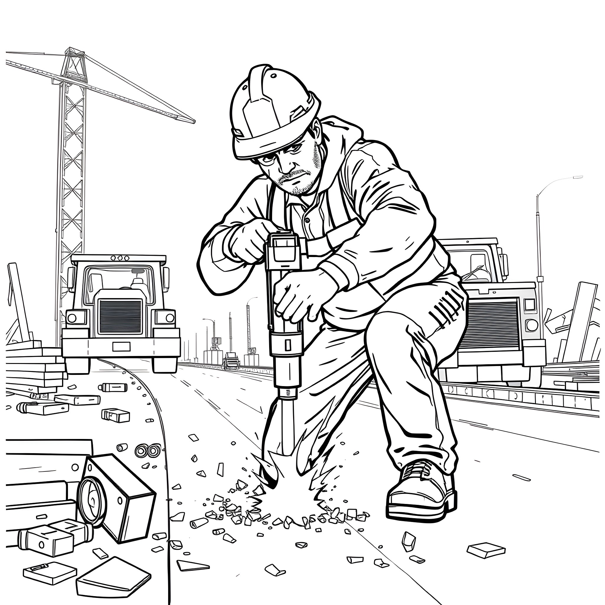 29 Best Jackhammer Coloring Pages (Free Printable PDFs)