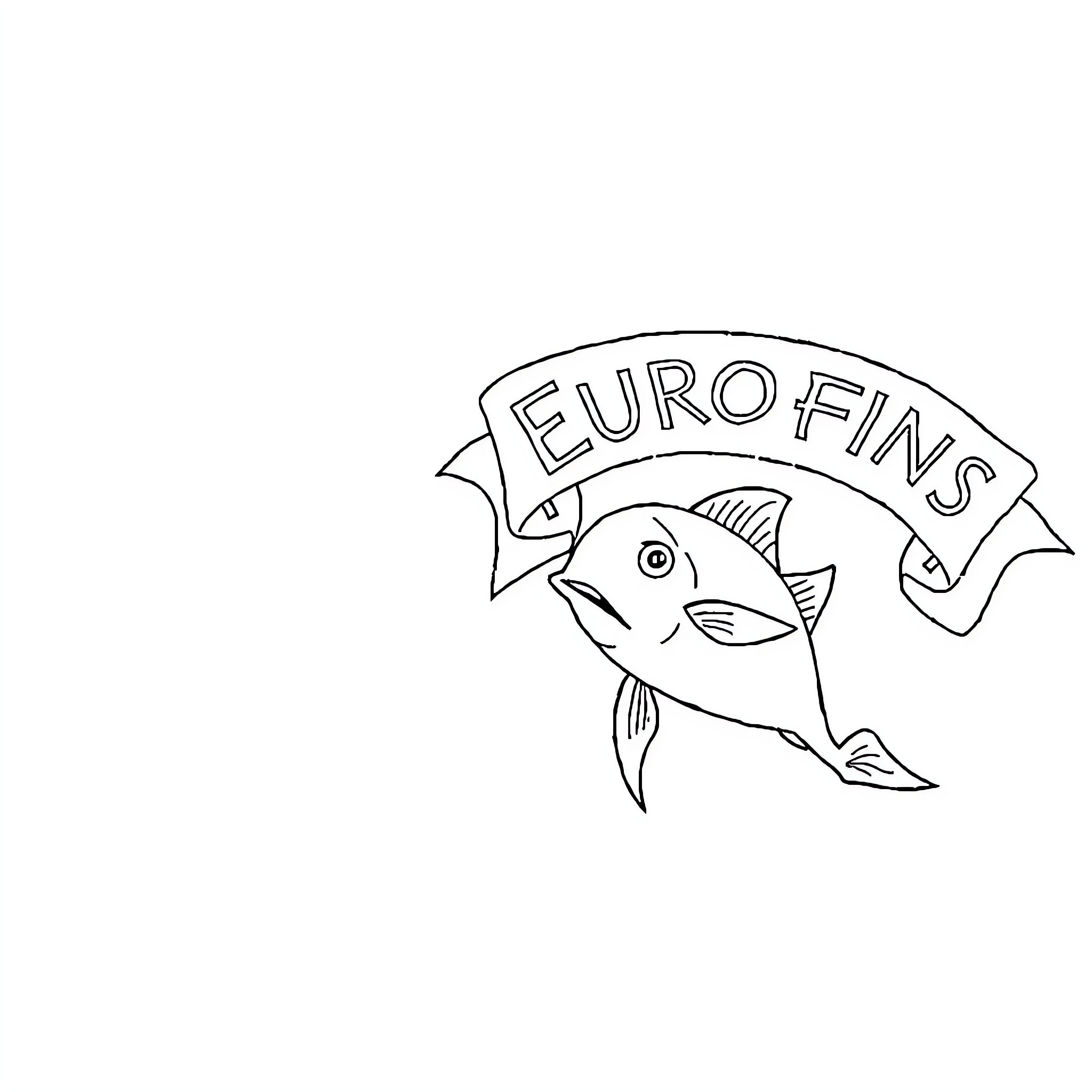 Eurofins fish cartoon character Coloring Page (free black-and-white line drawing printable PDF for all, from beginners to advanced learners, including children, teens, adults, and seniors)