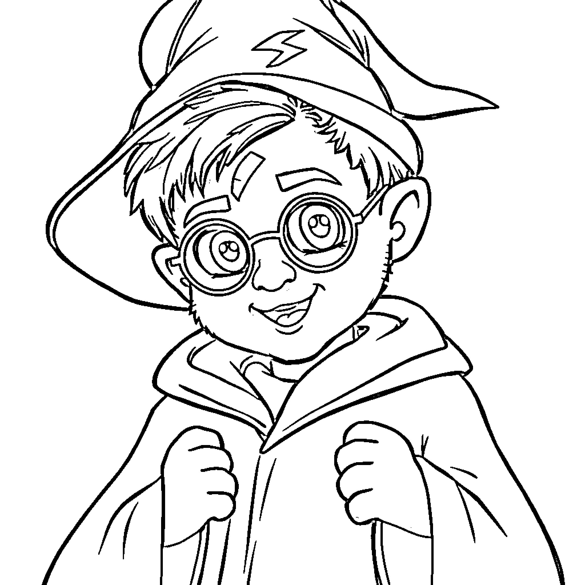 Bluey's Magical Adventure with Glasses Coloring Page (free black-and-white line drawing printable PDF for all, from beginners to advanced learners, including children, teens, adults, and seniors)