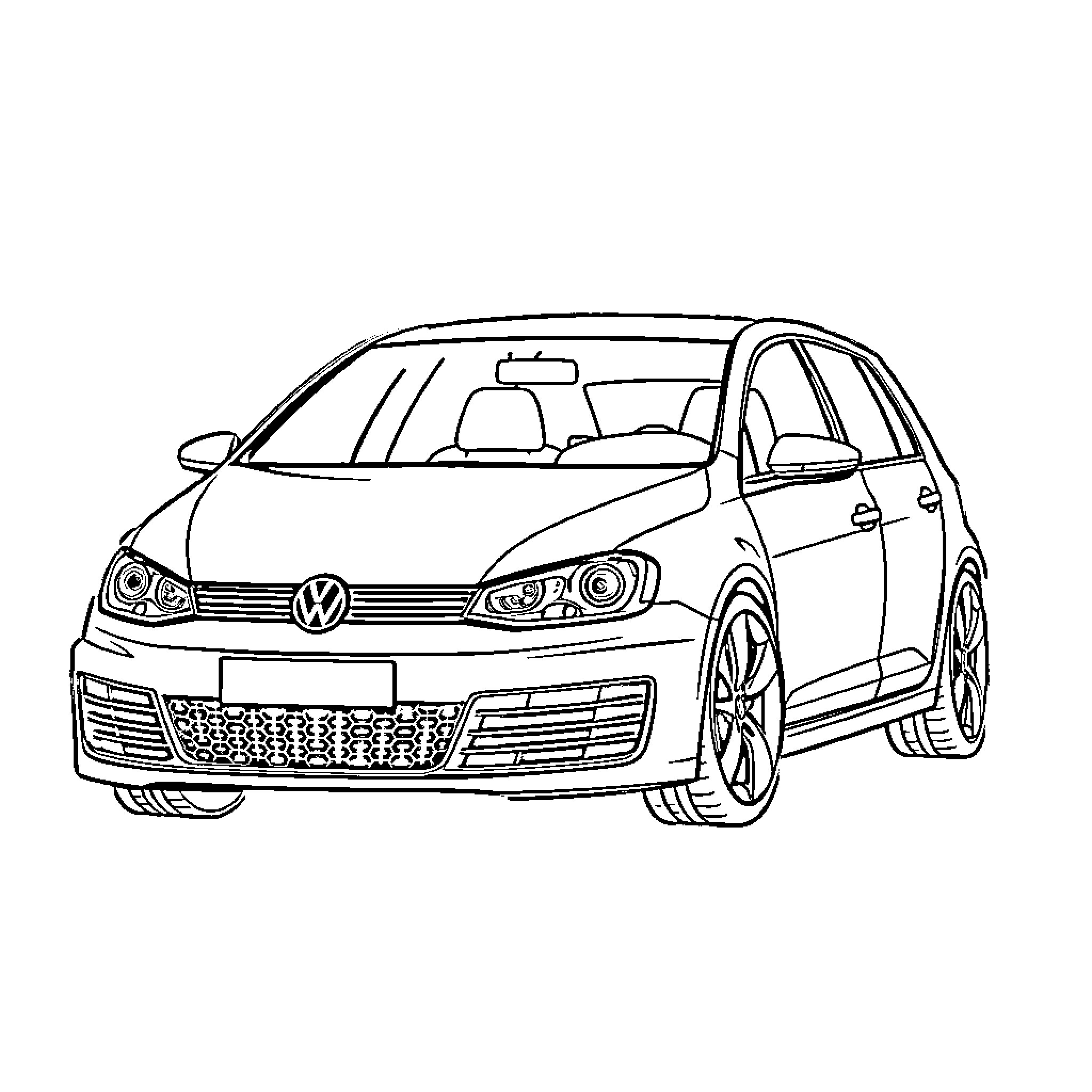 Golf car speeding down the road Coloring Page (free black-and-white line drawing printable PDF for all, from beginners to advanced learners, including children, teens, adults, and seniors)