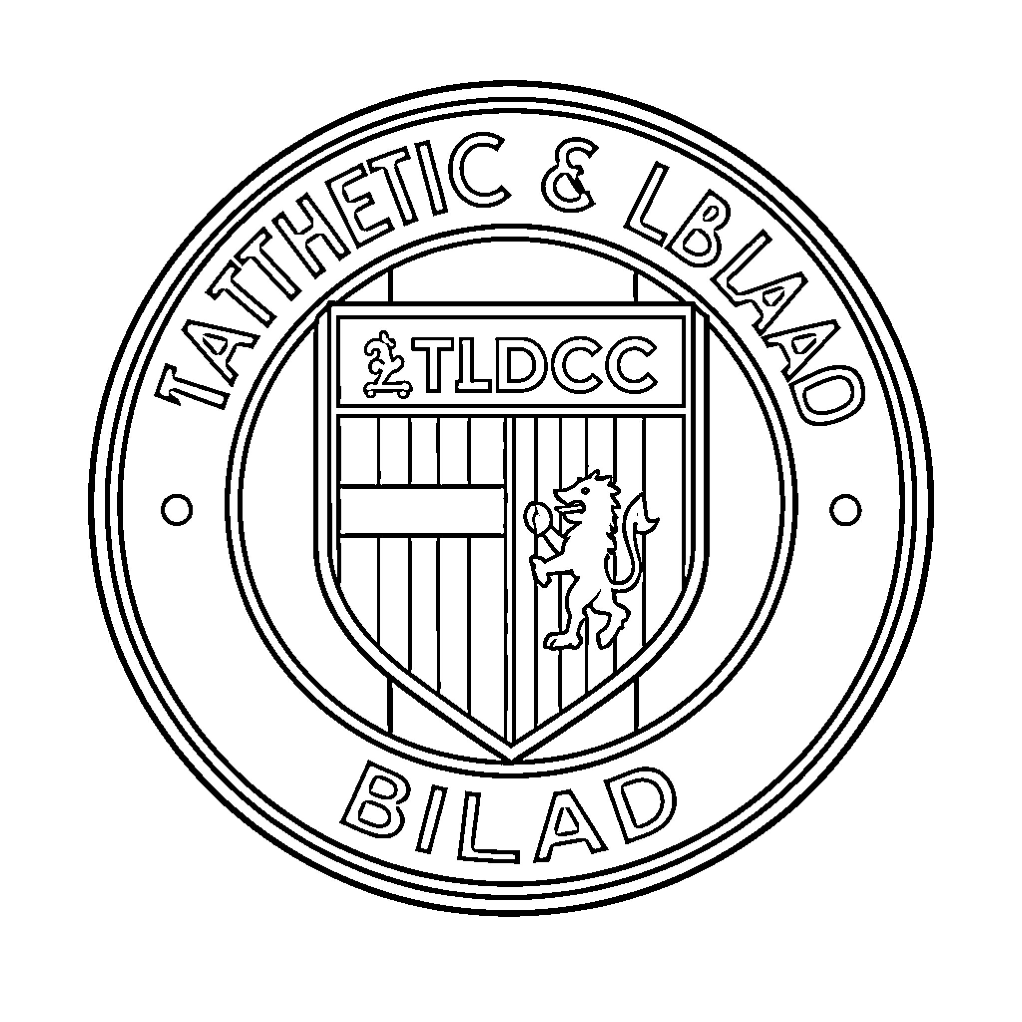 Athletic Club Bilbao logo and crest Coloring Page (free black-and-white line drawing printable PDF for all, from beginners to advanced learners, including children, teens, adults, and seniors)