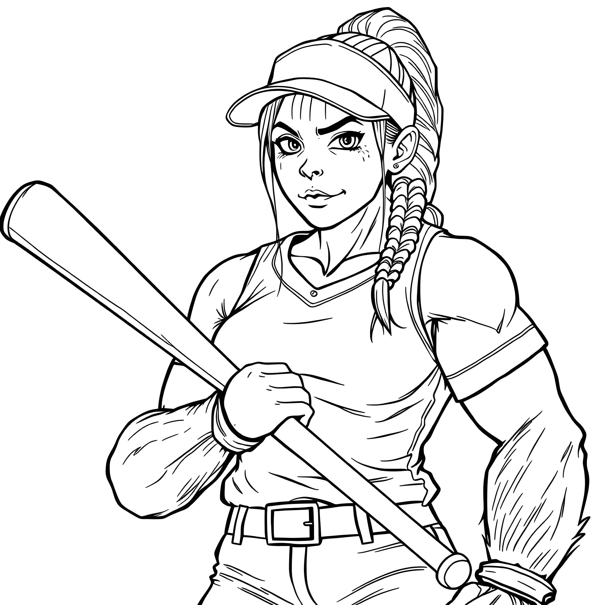 Gorilla player holding baseball bat Coloring Page (free black-and-white line drawing printable PDF for all, from beginners to advanced learners, including children, teens, adults, and seniors)