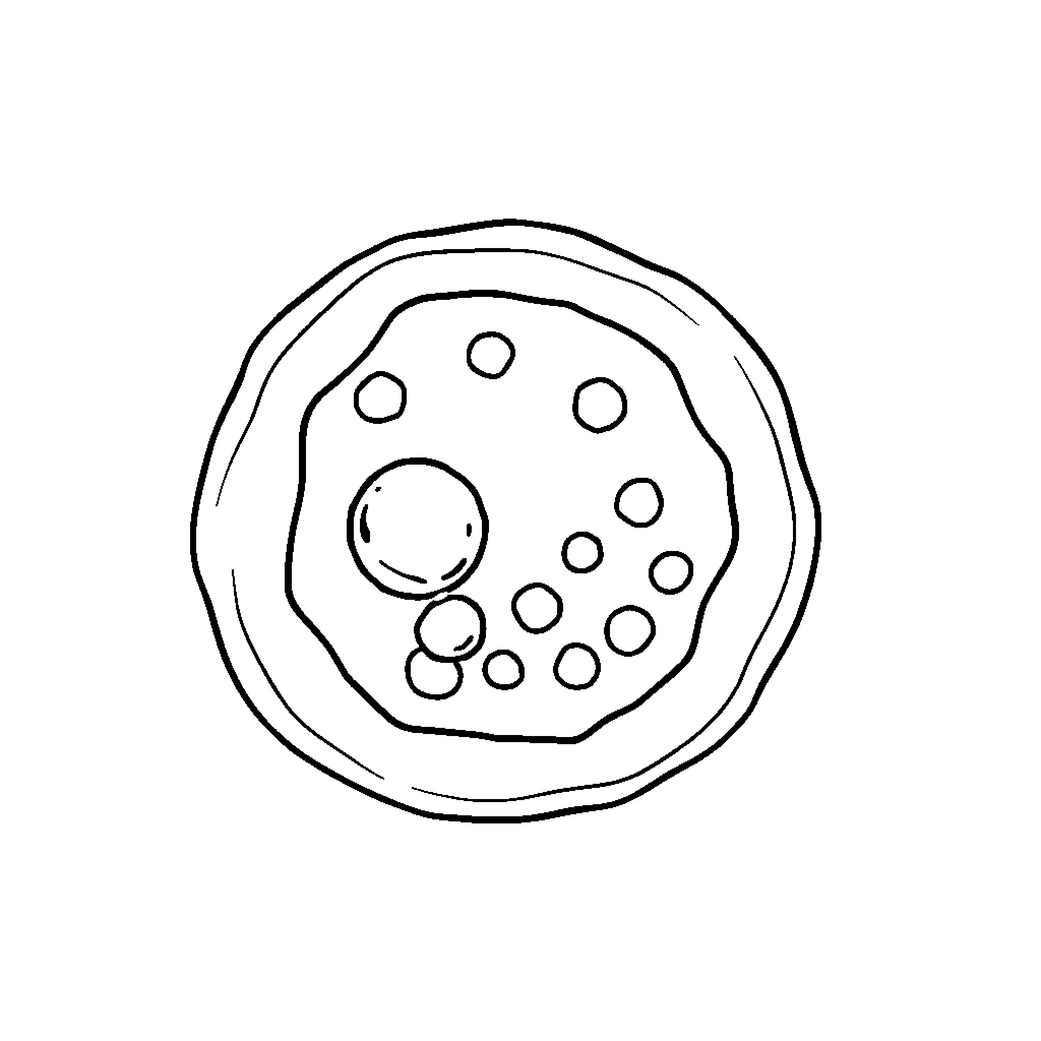 Animal Cell with Various Shapes Coloring Page (free black-and-white line drawing printable PDF for all, from beginners to advanced learners, including children, teens, adults, and seniors)