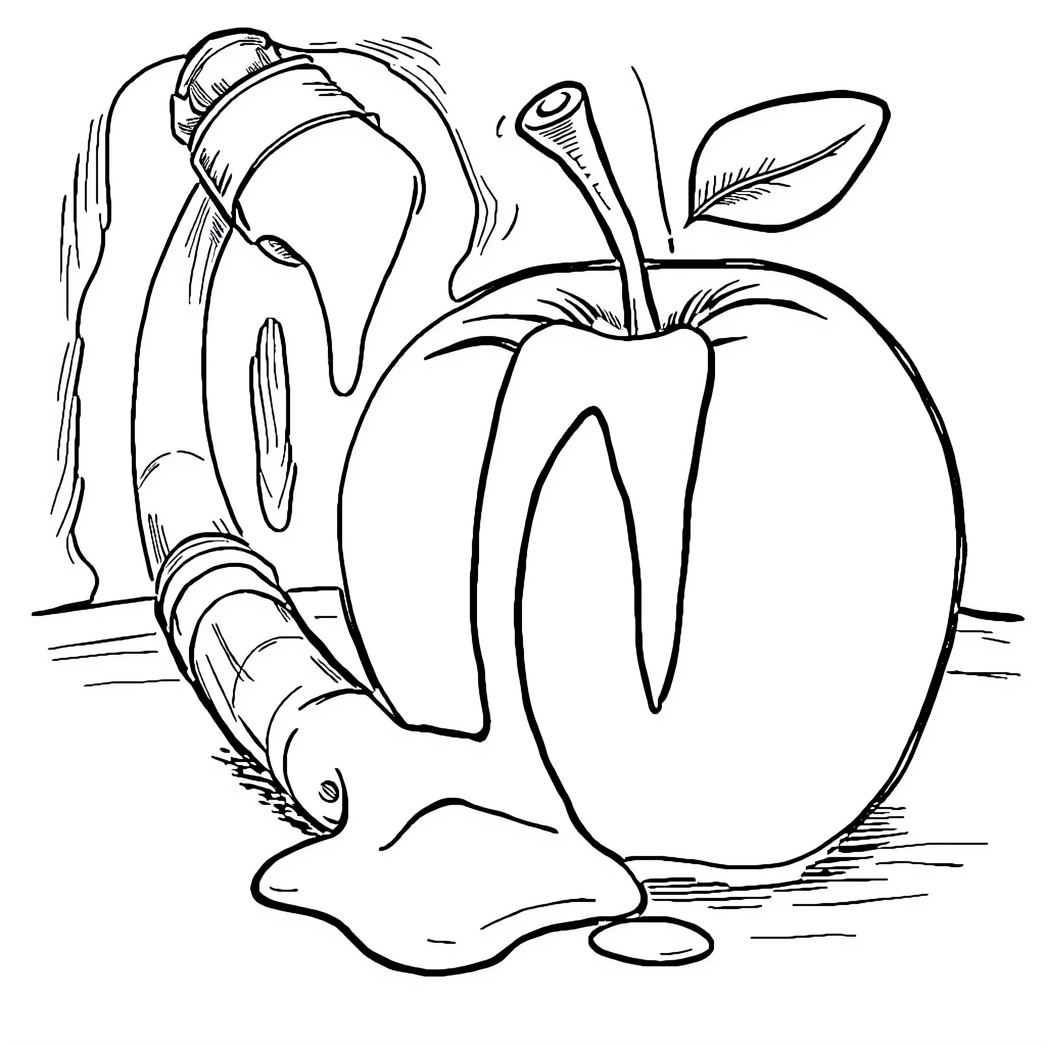 Rosh Hashana - Symbolic Foods and Traditions Coloring Page (free black-and-white line drawing printable PDF for all, from beginners to advanced learners, including children, teens, adults, and seniors)