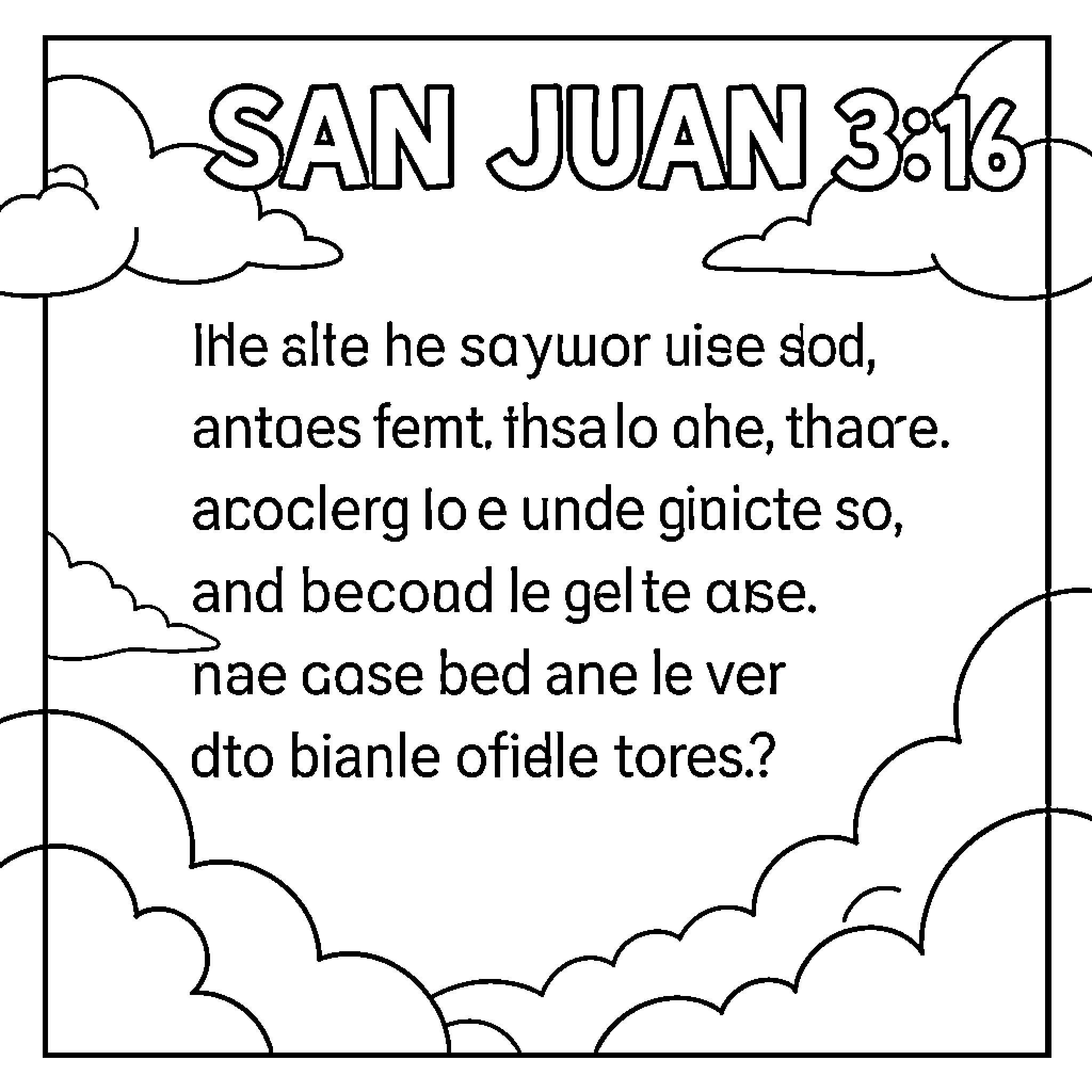 San Juan: Celebration with Inspirational Message Coloring Page (free black-and-white line drawing printable PDF for all, from beginners to advanced learners, including children, teens, adults, and seniors)