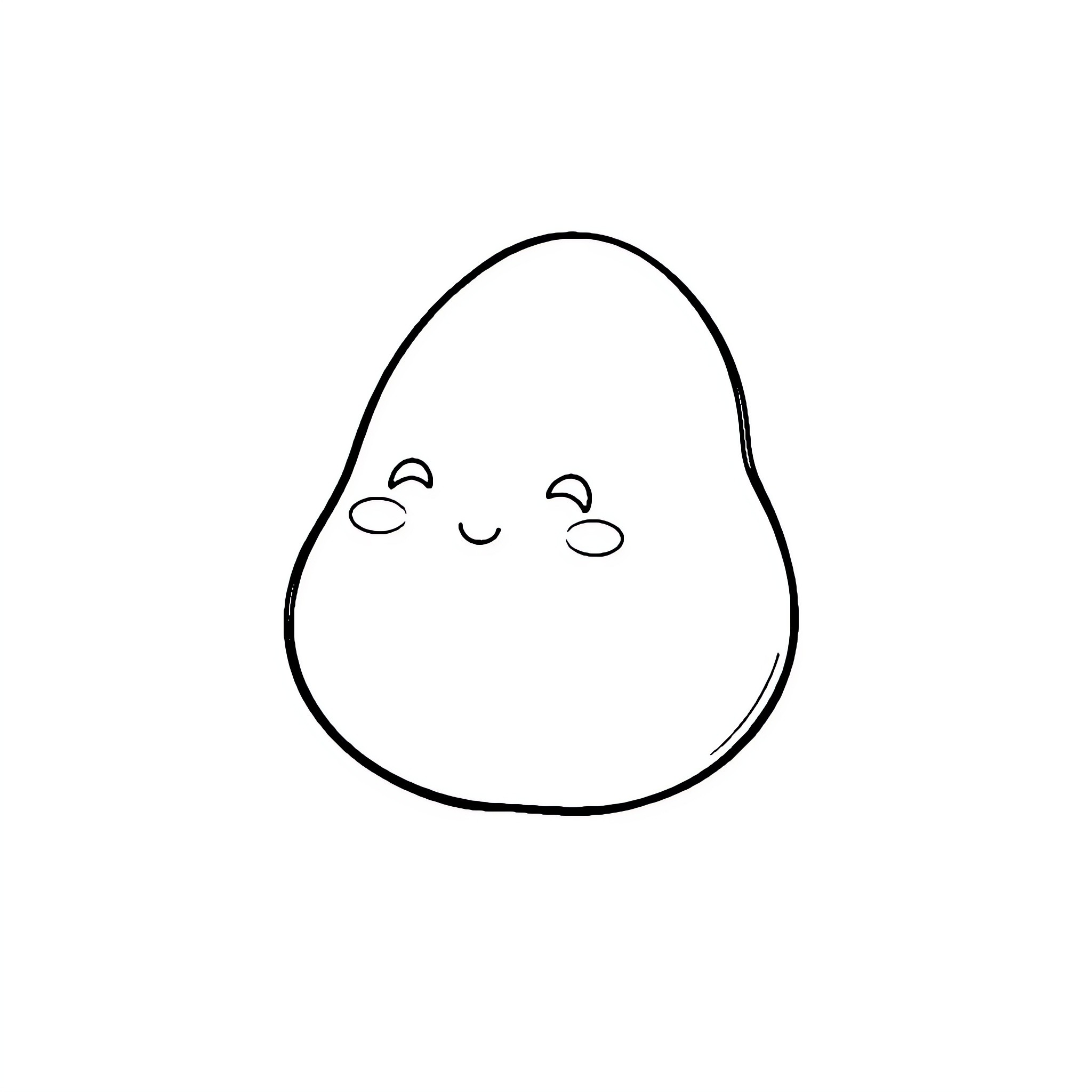 Cute Potato with Cheerful Expression Coloring Page (free black-and-white line drawing printable PDF for all, from beginners to advanced learners, including children, teens, adults, and seniors)