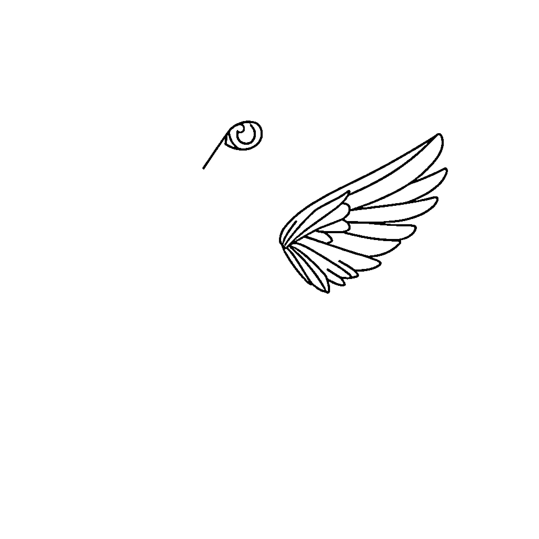 Number Winged Creature in Simple Outline Coloring Page (free black-and-white line drawing printable PDF for all, from beginners to advanced learners, including children, teens, adults, and seniors)