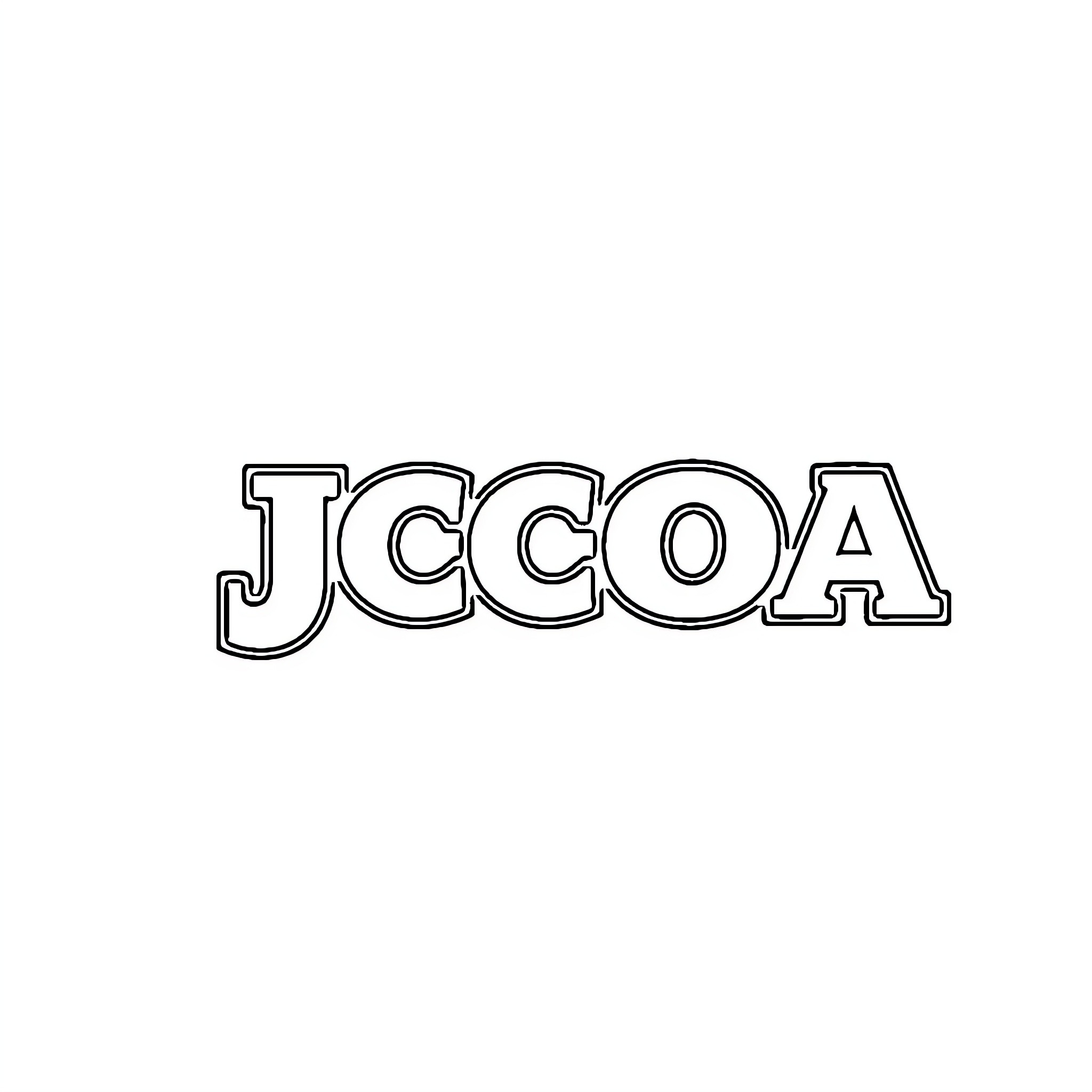 JCCOA - Outlined Text Coloring Page (free black-and-white line drawing printable PDF for all, from beginners to advanced learners, including children, teens, adults, and seniors)