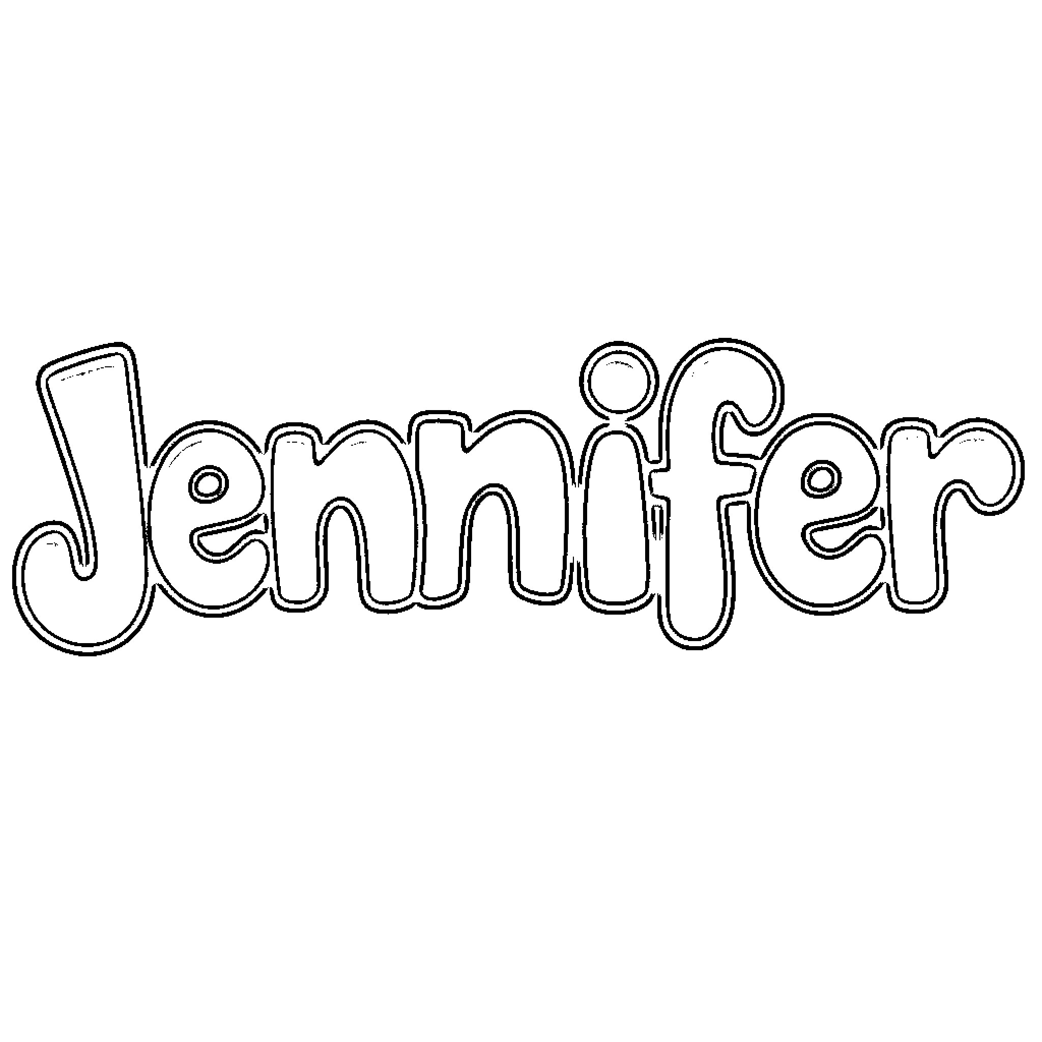 Jennifer's Creative Doodling Coloring Page (free black-and-white line drawing printable PDF for all, from beginners to advanced learners, including children, teens, adults, and seniors)