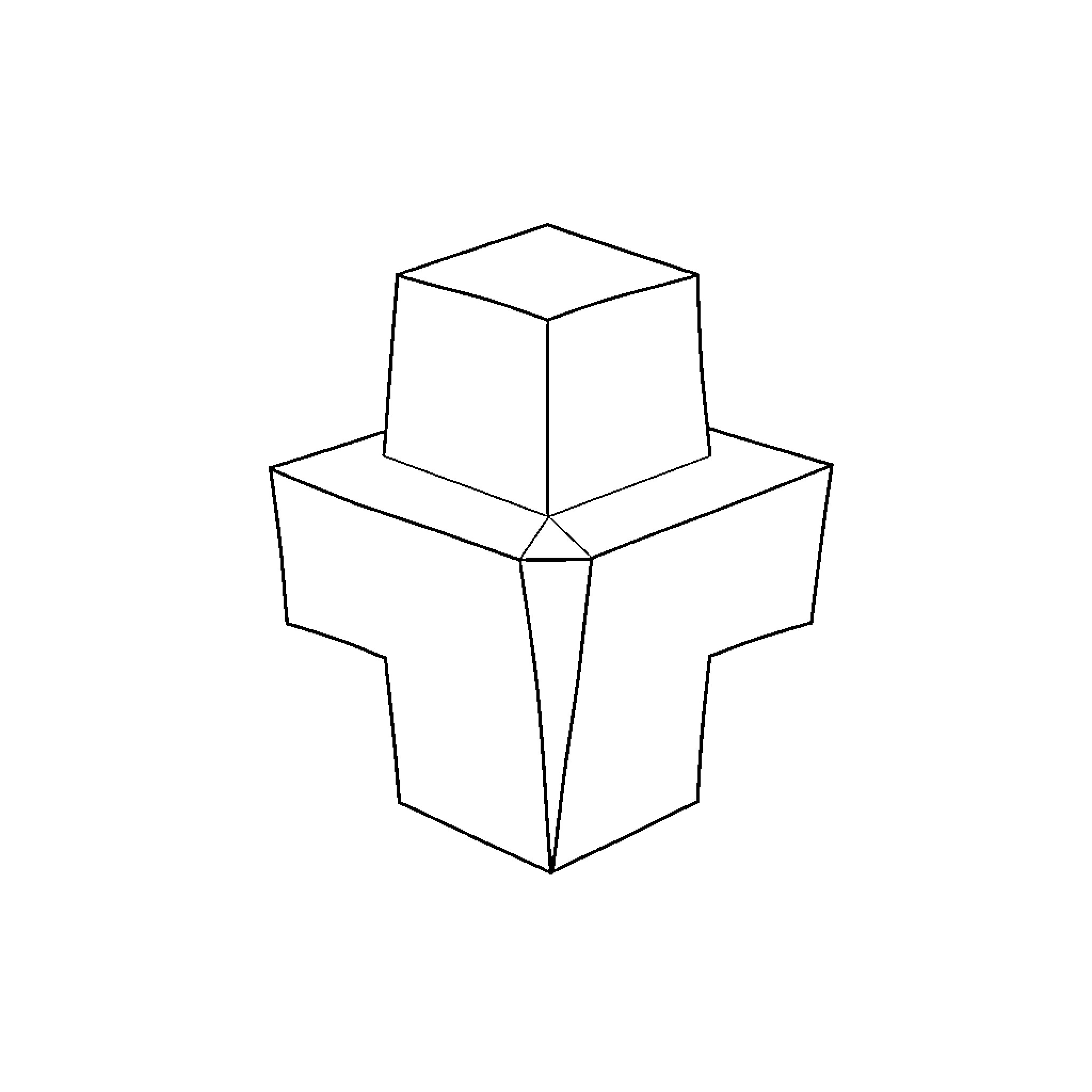 Cube-shaped geometric structure with intersecting planes Coloring Page (free black-and-white line drawing printable PDF for all, from beginners to advanced learners, including children, teens, adults, and seniors)