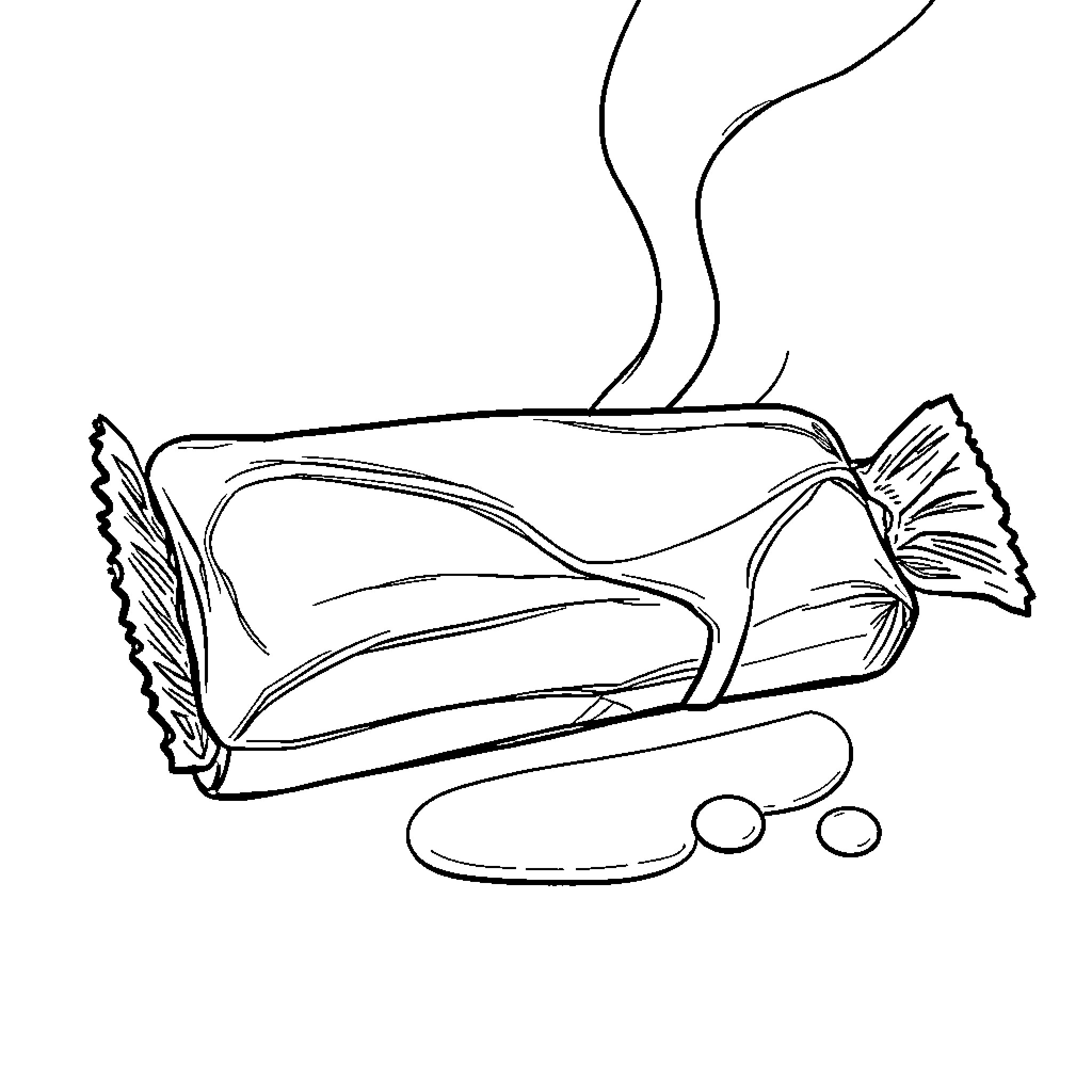 Chocolate Bar Unwrapped with Steam Rising Coloring Page (free black-and-white line drawing printable PDF for all, from beginners to advanced learners, including children, teens, adults, and seniors)