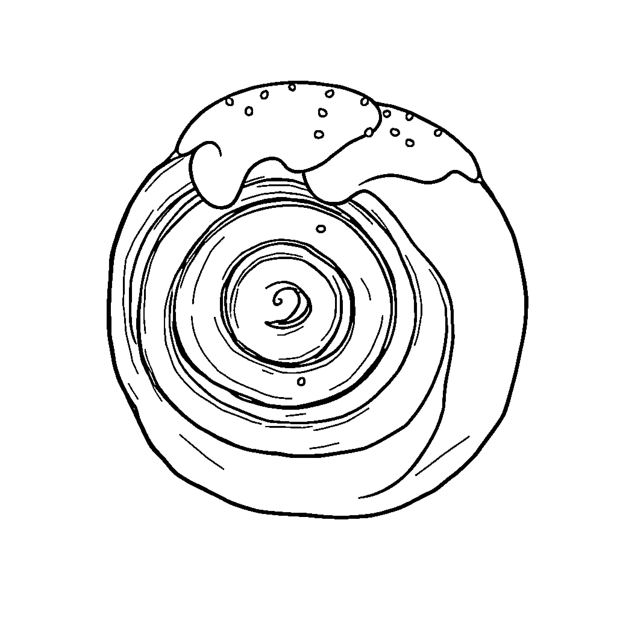 Cinnamoroll in Swirling Dreamscape Coloring Page (free black-and-white line drawing printable PDF for all, from beginners to advanced learners, including children, teens, adults, and seniors)