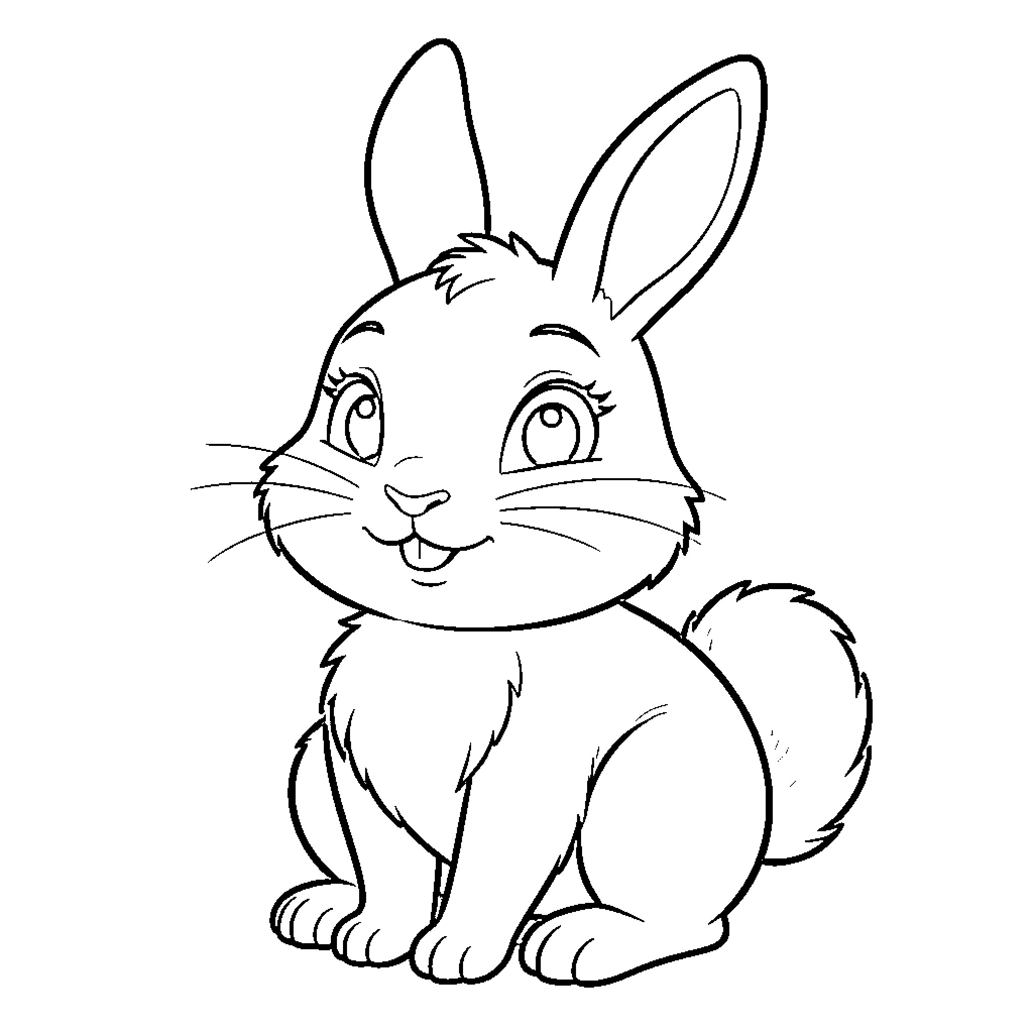 Vaiana's curious rabbit friend Coloring Page (free black-and-white line drawing printable PDF for all, from beginners to advanced learners, including children, teens, adults, and seniors)