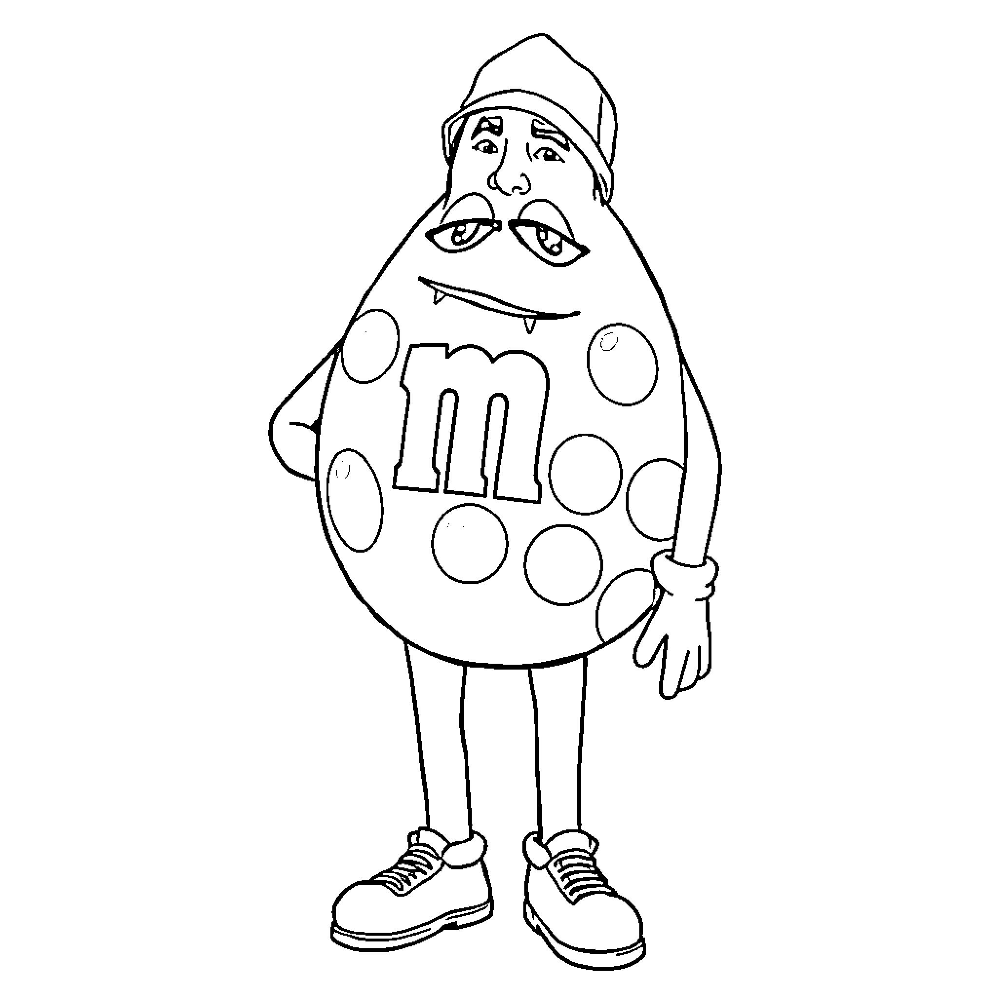 Eminem's Quirky Cartoon Character Appearance Coloring Page (free black-and-white line drawing printable PDF for all, from beginners to advanced learners, including children, teens, adults, and seniors)
