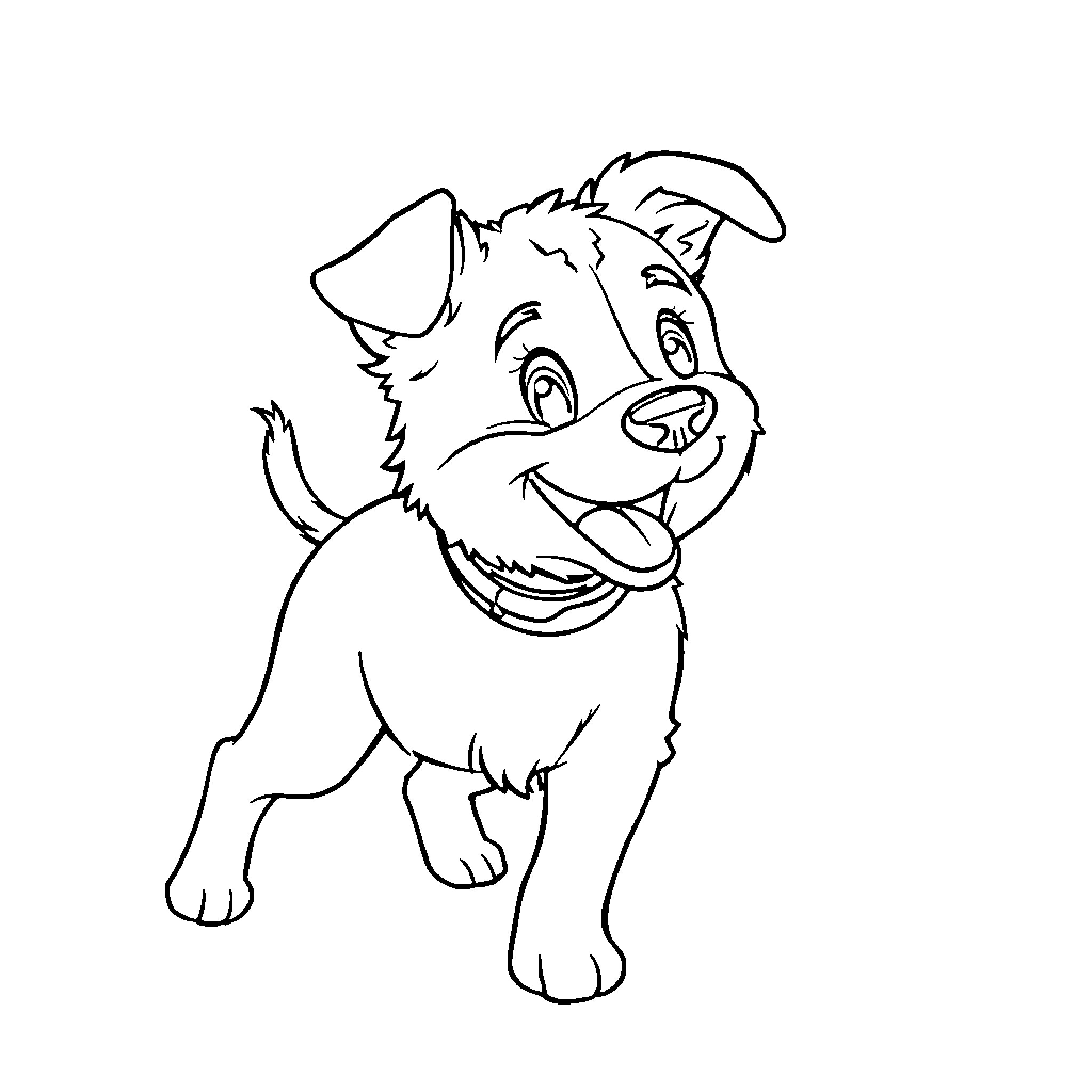 Popeye's Pup Pals Playful Prance Coloring Page (free black-and-white line drawing printable PDF for all, from beginners to advanced learners, including children, teens, adults, and seniors)