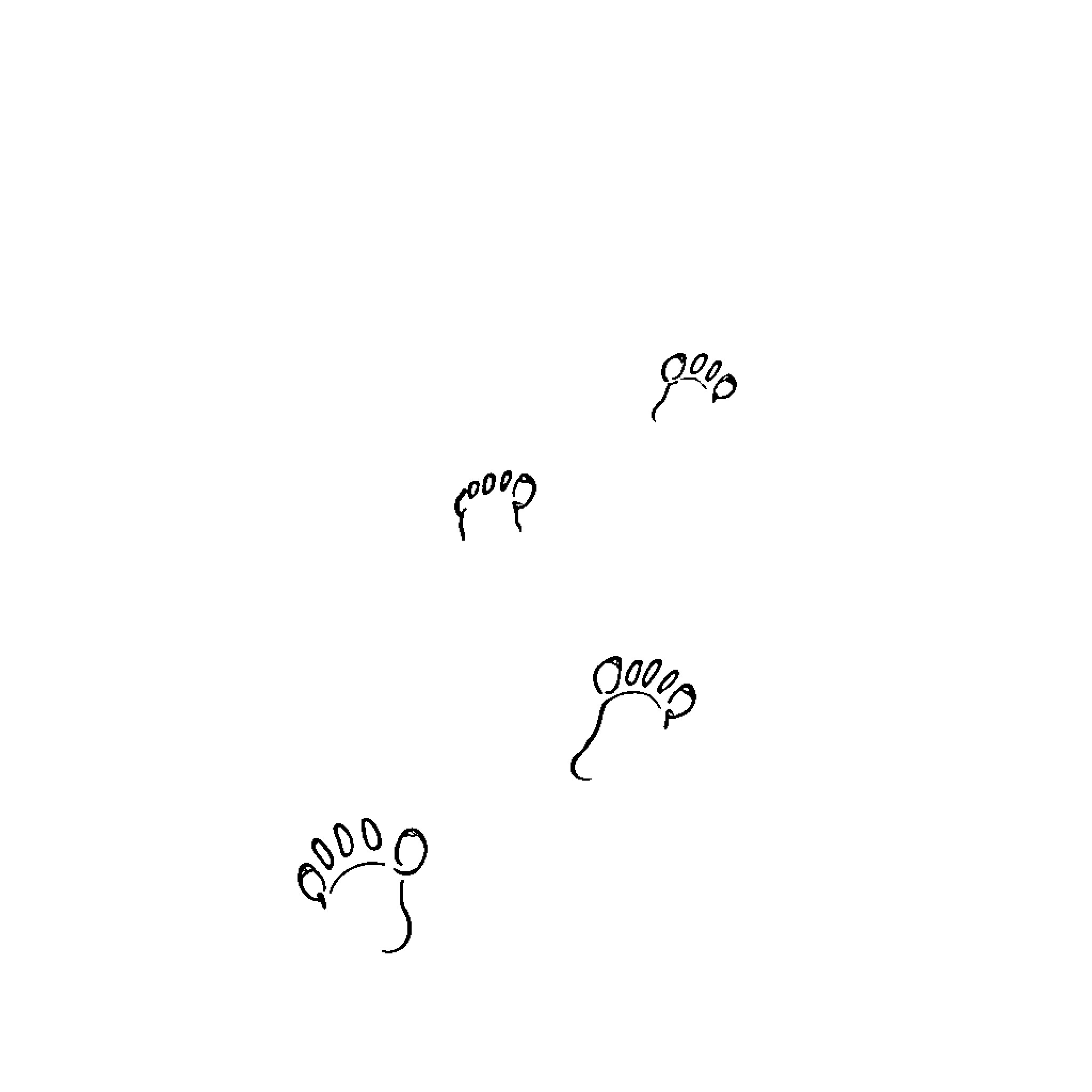 Footprint trail of four steps Coloring Page (free black-and-white line drawing printable PDF for all, from beginners to advanced learners, including children, teens, adults, and seniors)