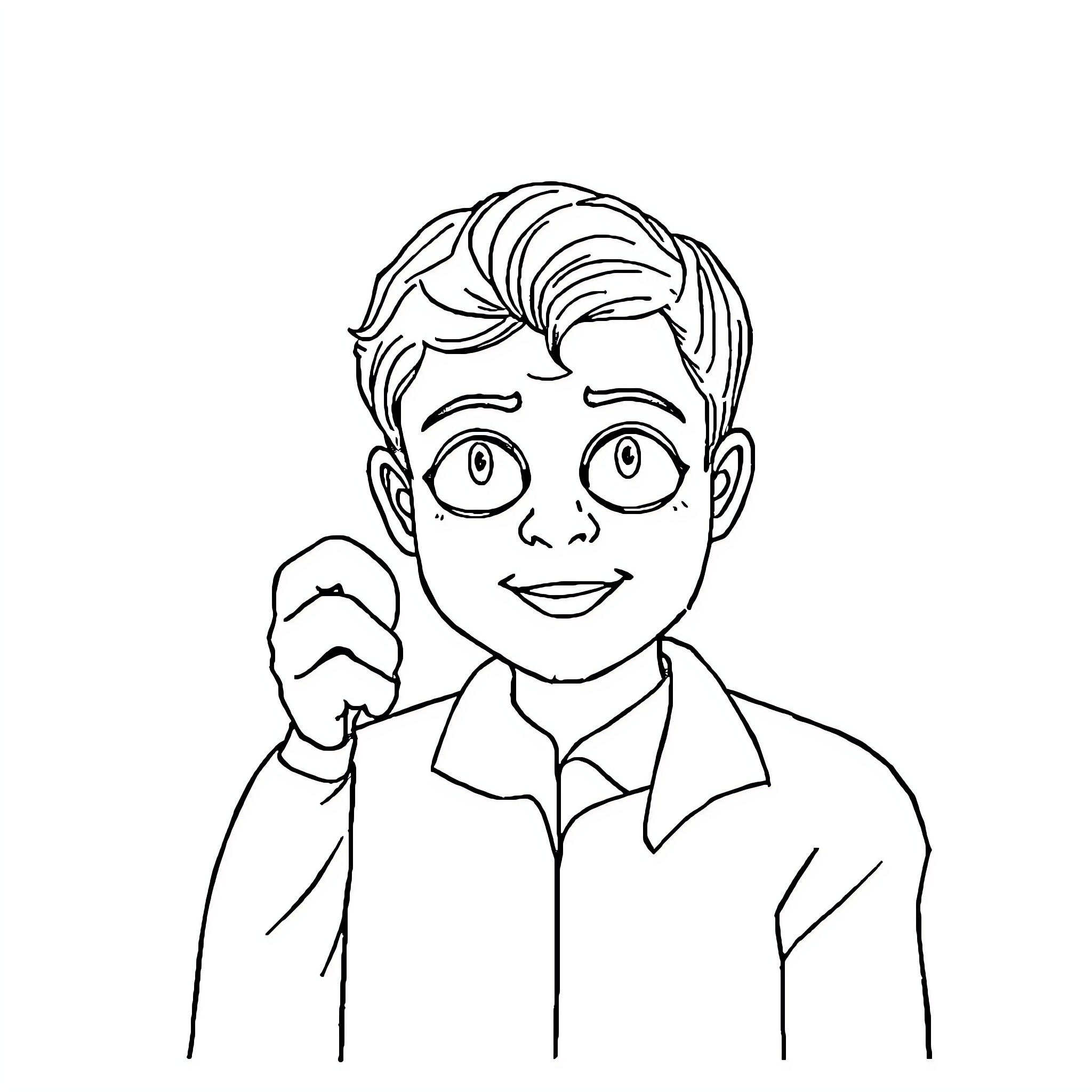 Hábito de un hombre sonriente Coloring Page (free black-and-white line drawing printable PDF for all, from beginners to advanced learners, including children, teens, adults, and seniors)