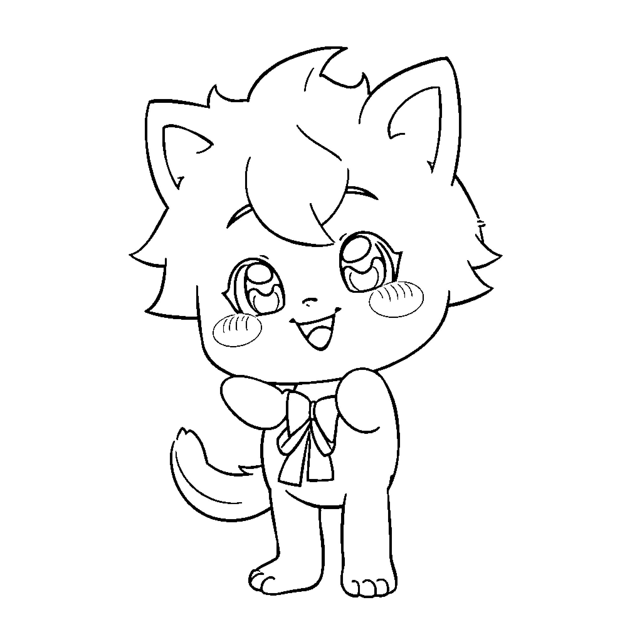 Tokito the Adorable Anime-Style Creature Coloring Page (free black-and-white line drawing printable PDF for all, from beginners to advanced learners, including children, teens, adults, and seniors)