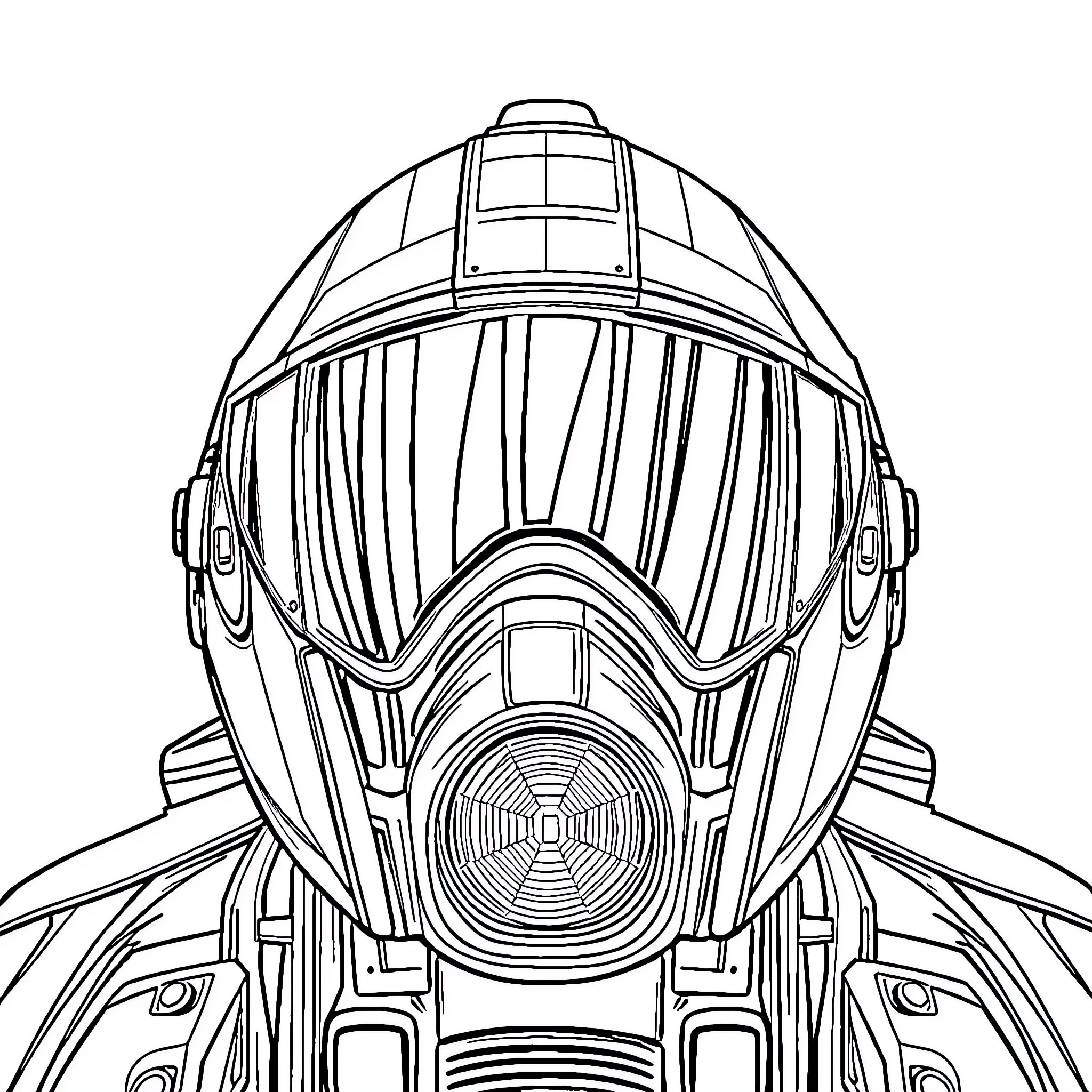 Truck with protective gear and advanced design Coloring Page (free black-and-white line drawing printable PDF for all, from beginners to advanced learners, including children, teens, adults, and seniors)