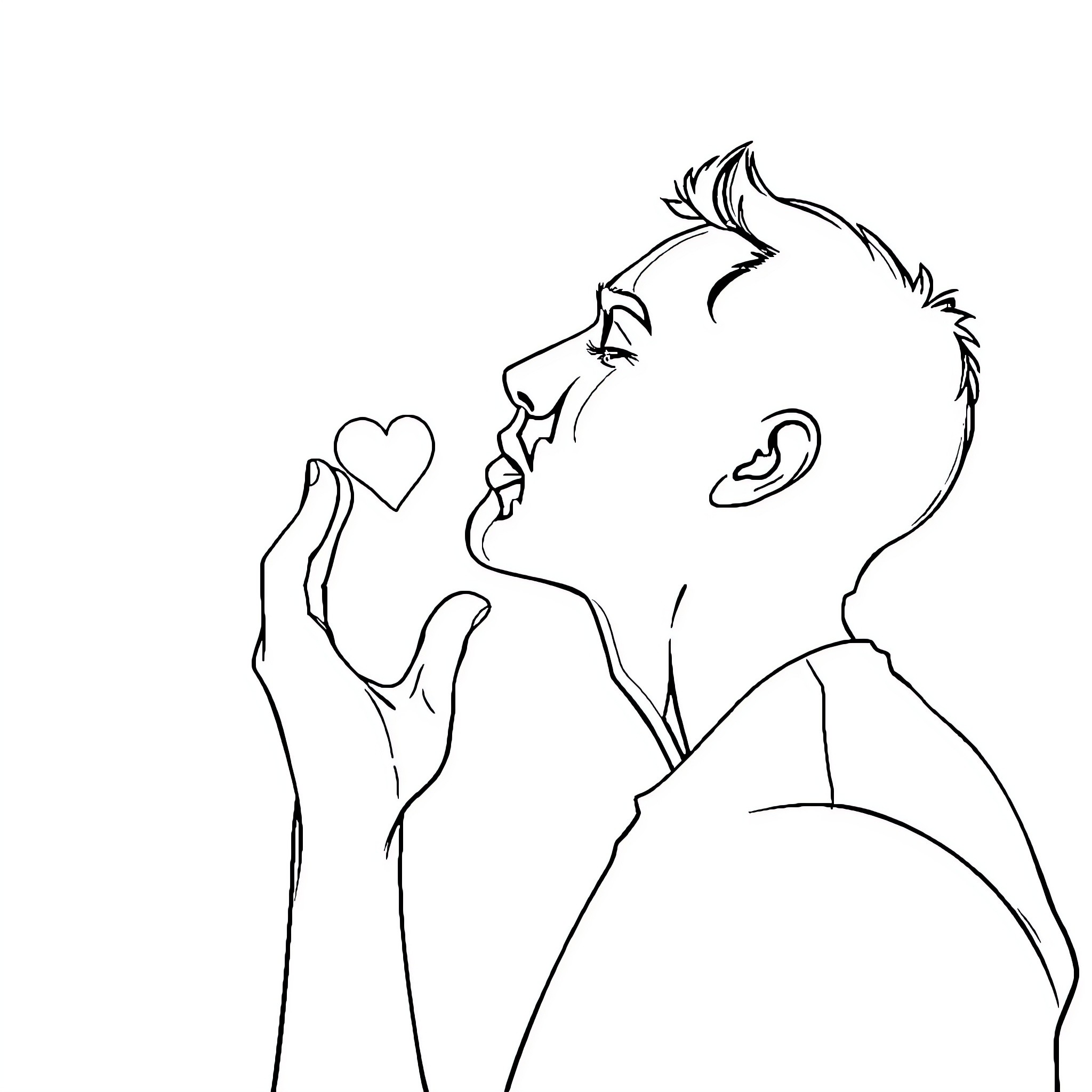 Homme lost in contemplation Coloring Page (free black-and-white line drawing printable PDF for all, from beginners to advanced learners, including children, teens, adults, and seniors)