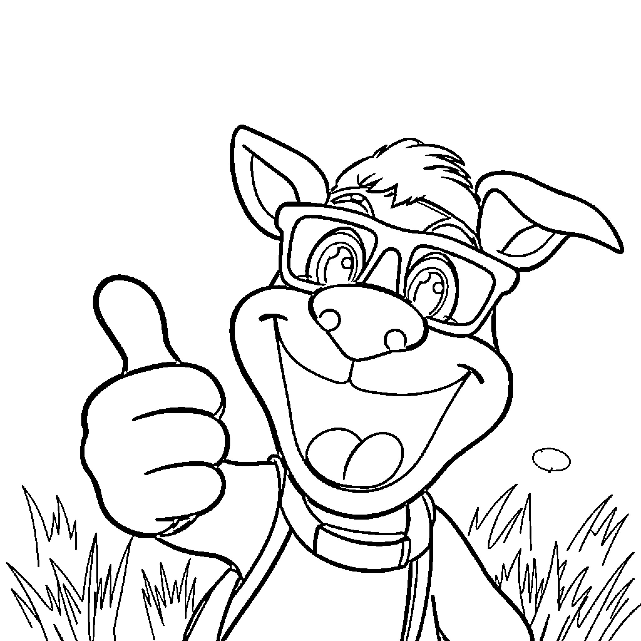 Huntrix's Amusing Antics in Nature Coloring Page (free black-and-white line drawing printable PDF for all, from beginners to advanced learners, including children, teens, adults, and seniors)