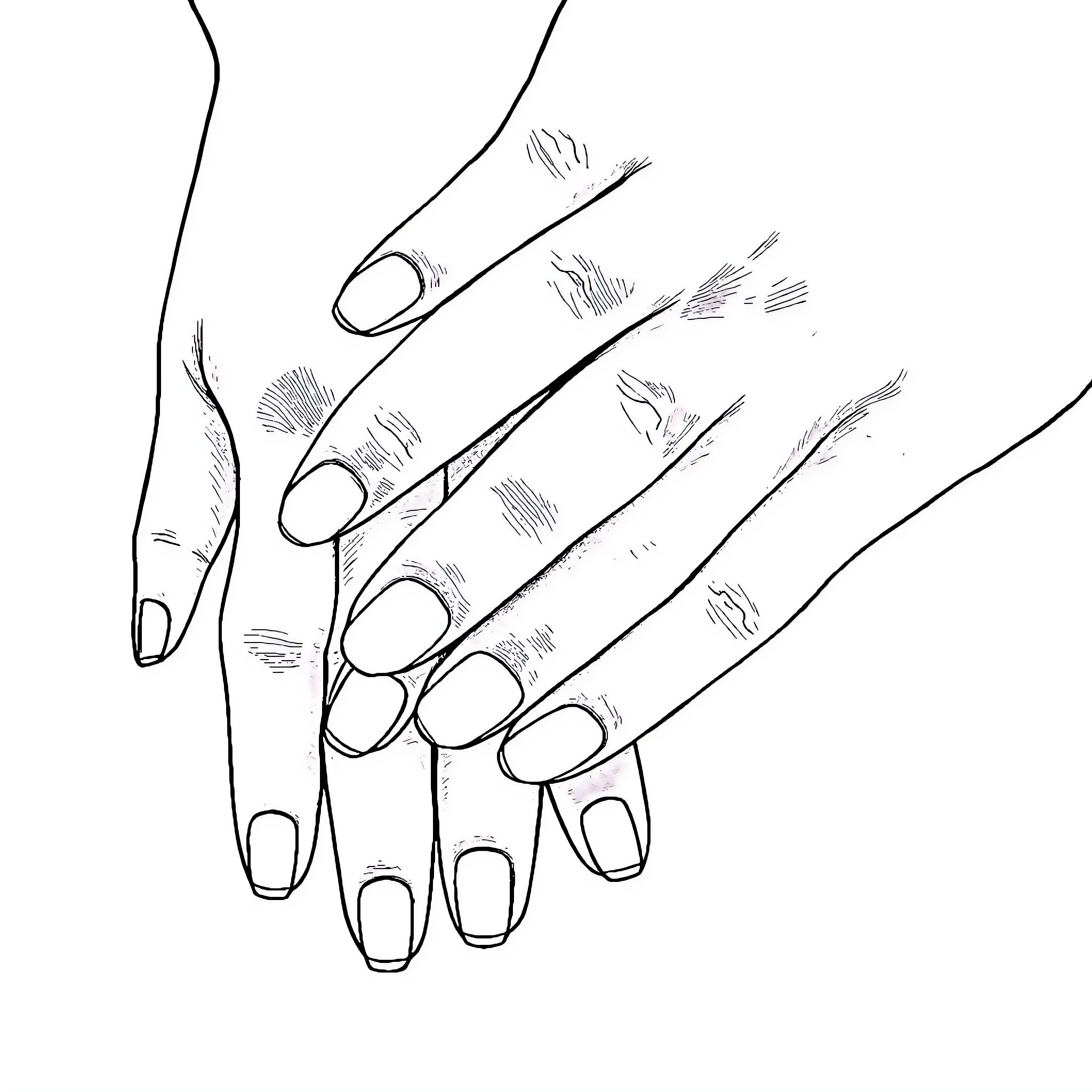 Hand gestures and expressions Coloring Page (free black-and-white line drawing printable PDF for all, from beginners to advanced learners, including children, teens, adults, and seniors)