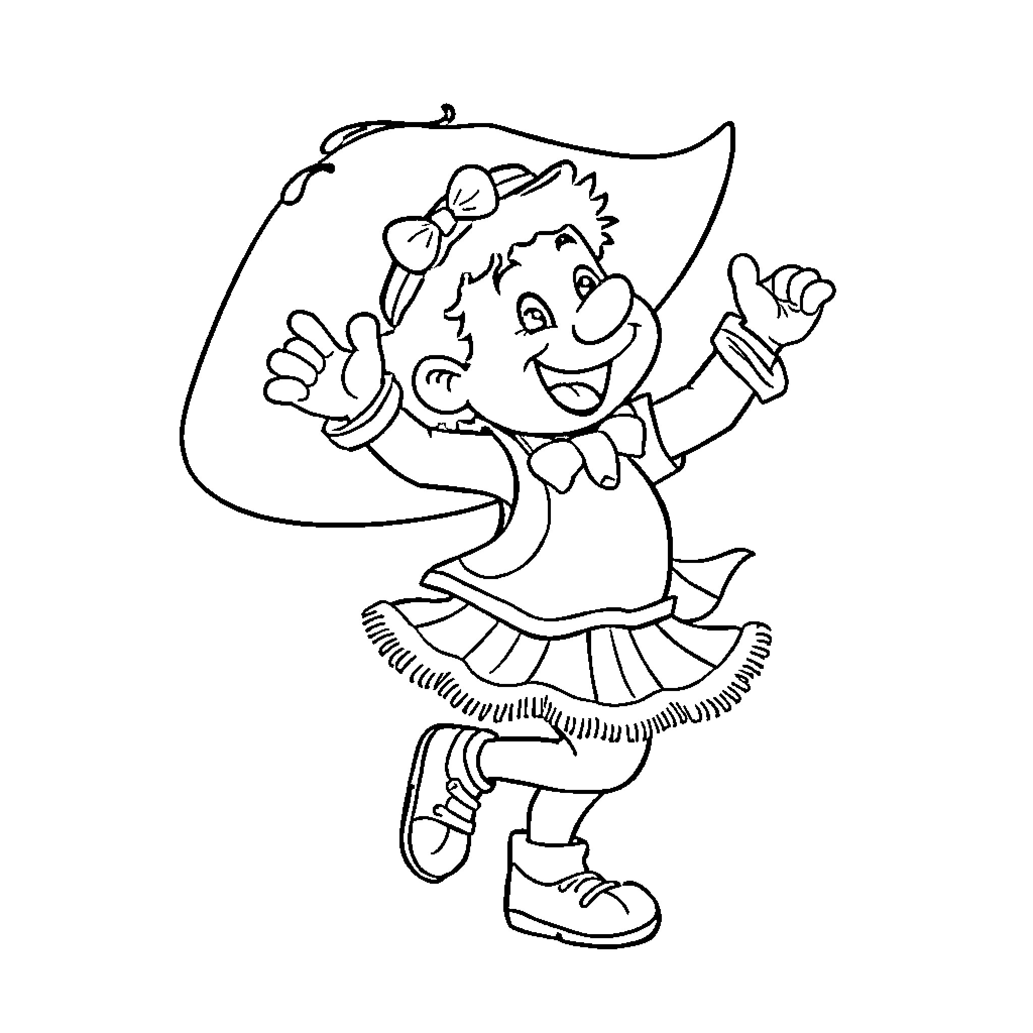 Bartolito's Exciting Dance Coloring Page (free black-and-white line drawing printable PDF for all, from beginners to advanced learners, including children, teens, adults, and seniors)