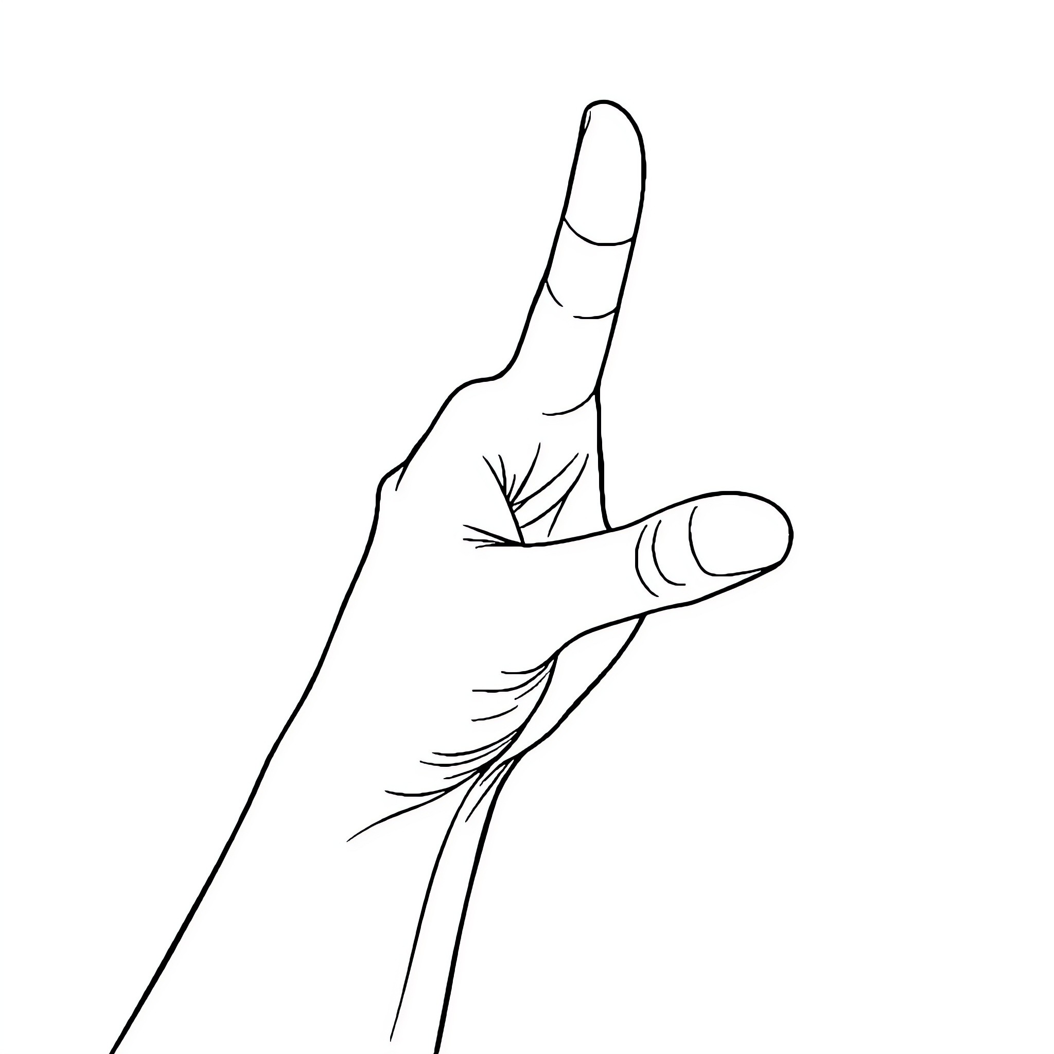 Hand expressing meaning with fingers Coloring Page (free black-and-white line drawing printable PDF for all, from beginners to advanced learners, including children, teens, adults, and seniors)