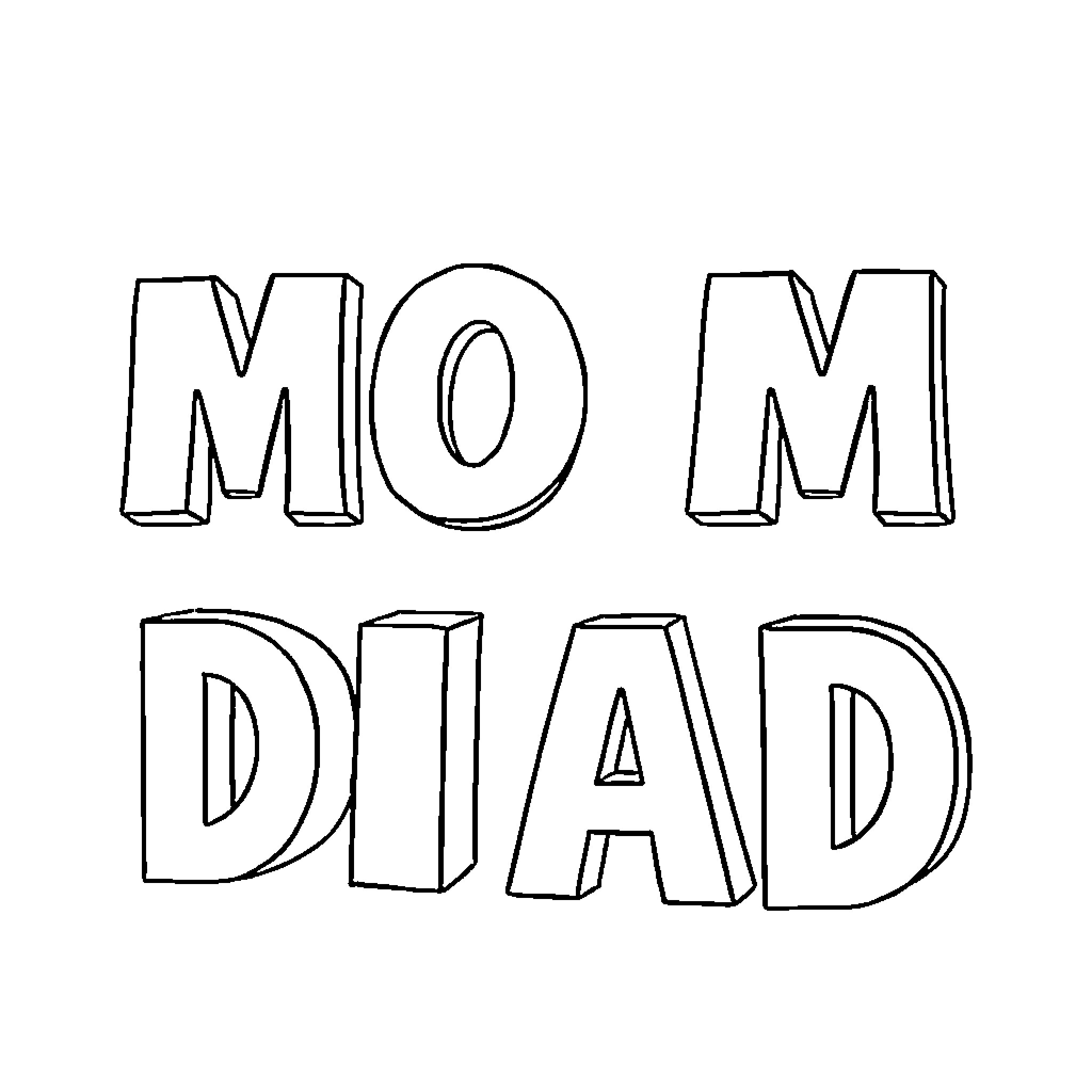 Mom and Dad in simple black and white design Coloring Page (free black-and-white line drawing printable PDF for all, from beginners to advanced learners, including children, teens, adults, and seniors)