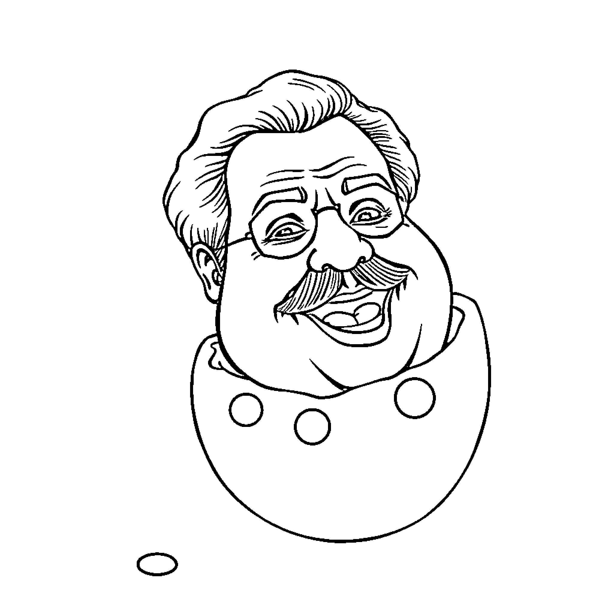 Deviled Egg with Whimsical Character Coloring Page (free black-and-white line drawing printable PDF for all, from beginners to advanced learners, including children, teens, adults, and seniors)