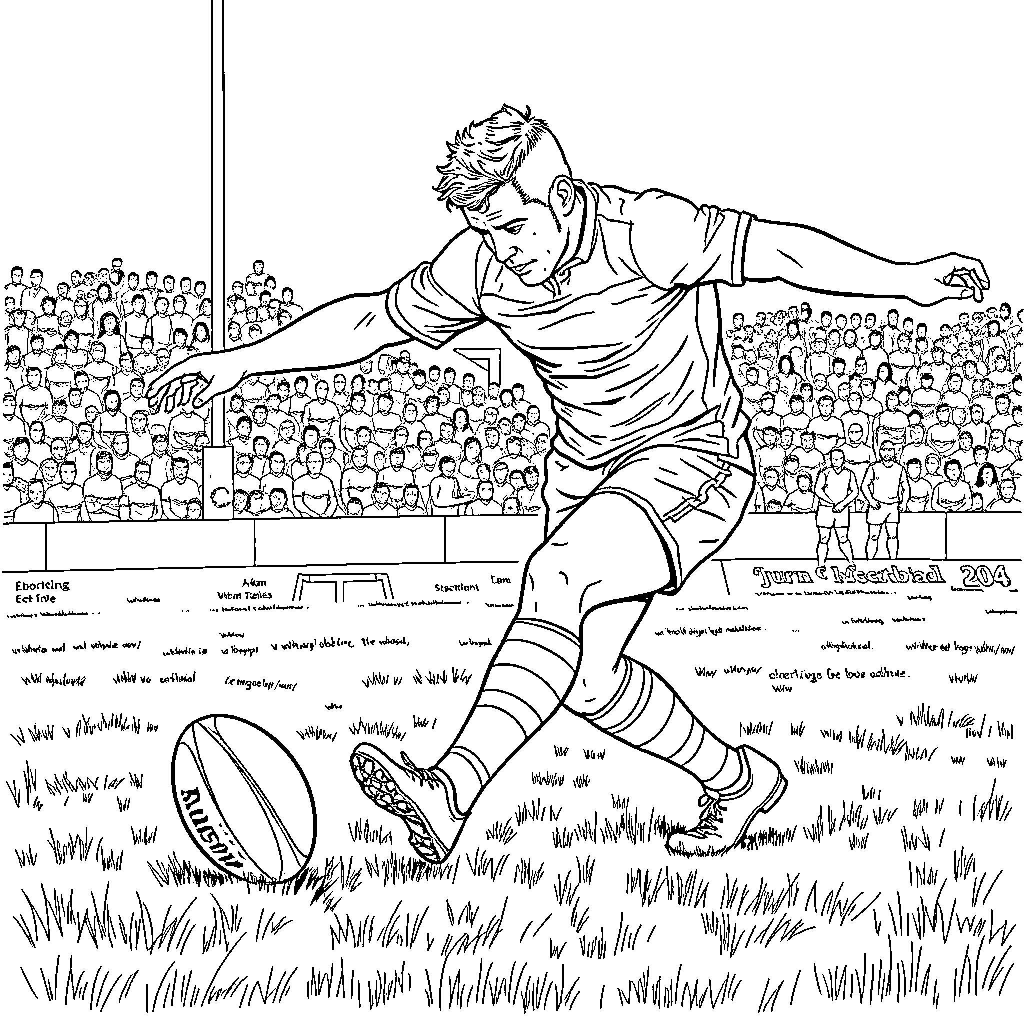 Adam Reynolds' Rugby Tackle on the Field Coloring Page (free black-and-white line drawing printable PDF for all, from beginners to advanced learners, including children, teens, adults, and seniors)