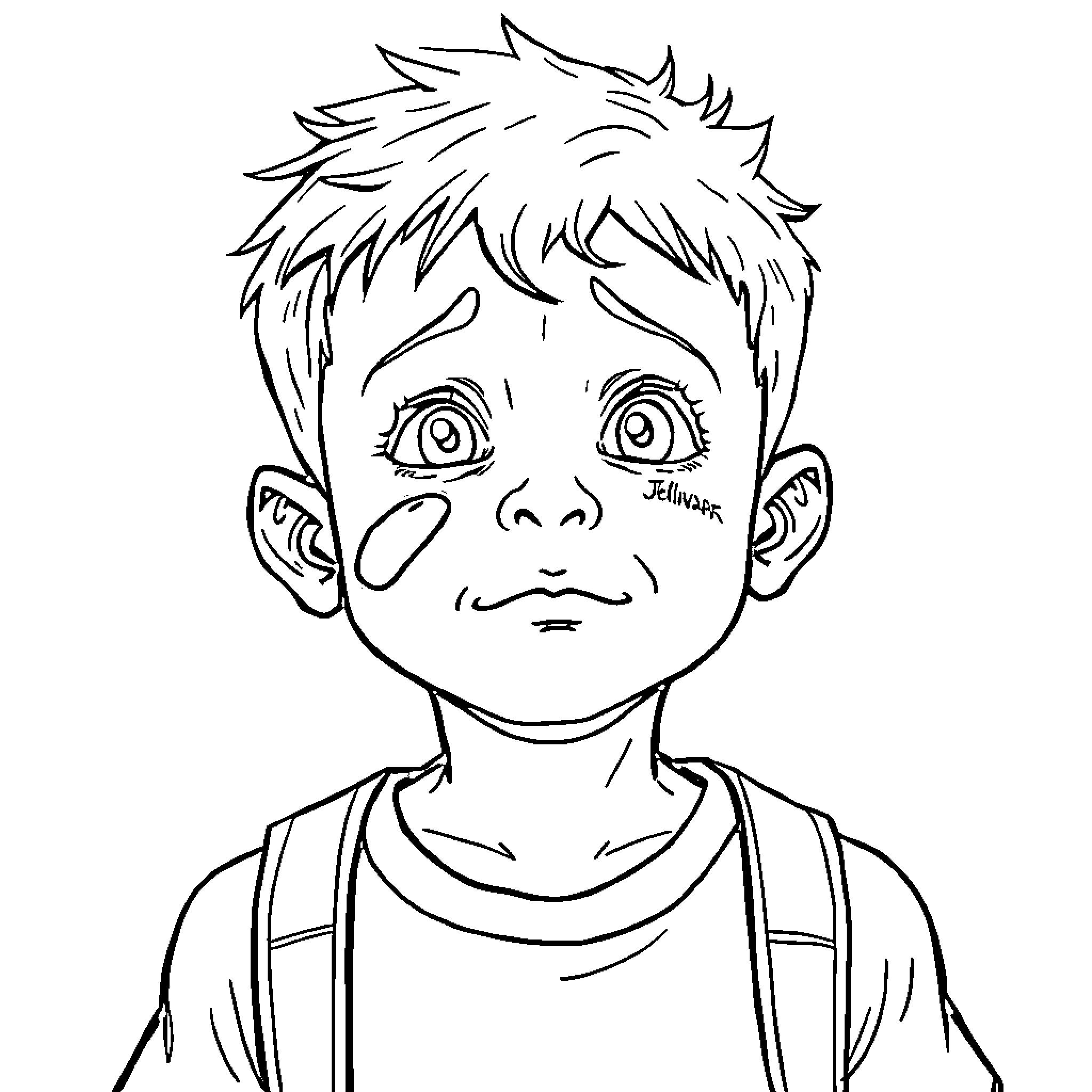 Joseph Brooks in a curious expression Coloring Page (free black-and-white line drawing printable PDF for all, from beginners to advanced learners, including children, teens, adults, and seniors)