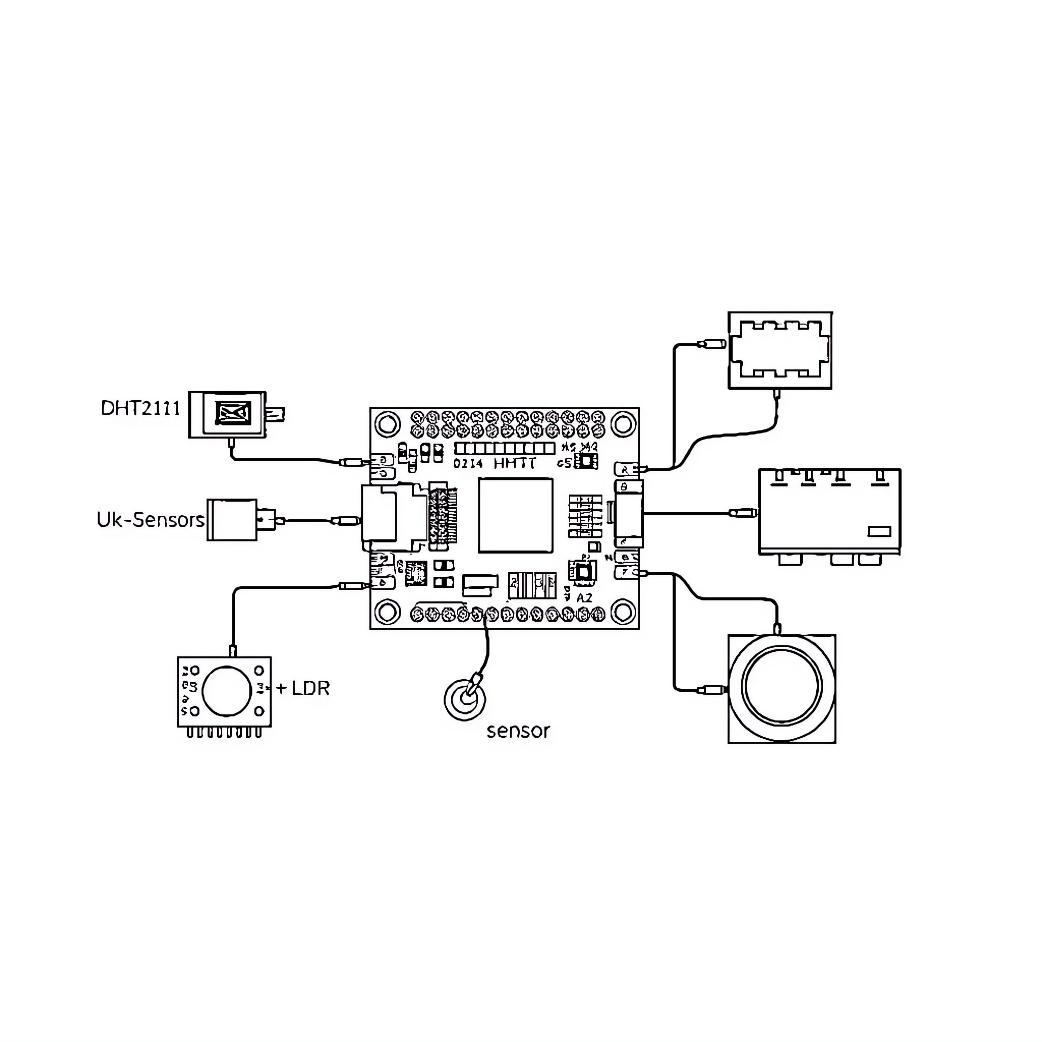 NODEMCU electrical circuit diagram Coloring Page (free black-and-white line drawing printable PDF for all, from beginners to advanced learners, including children, teens, adults, and seniors)