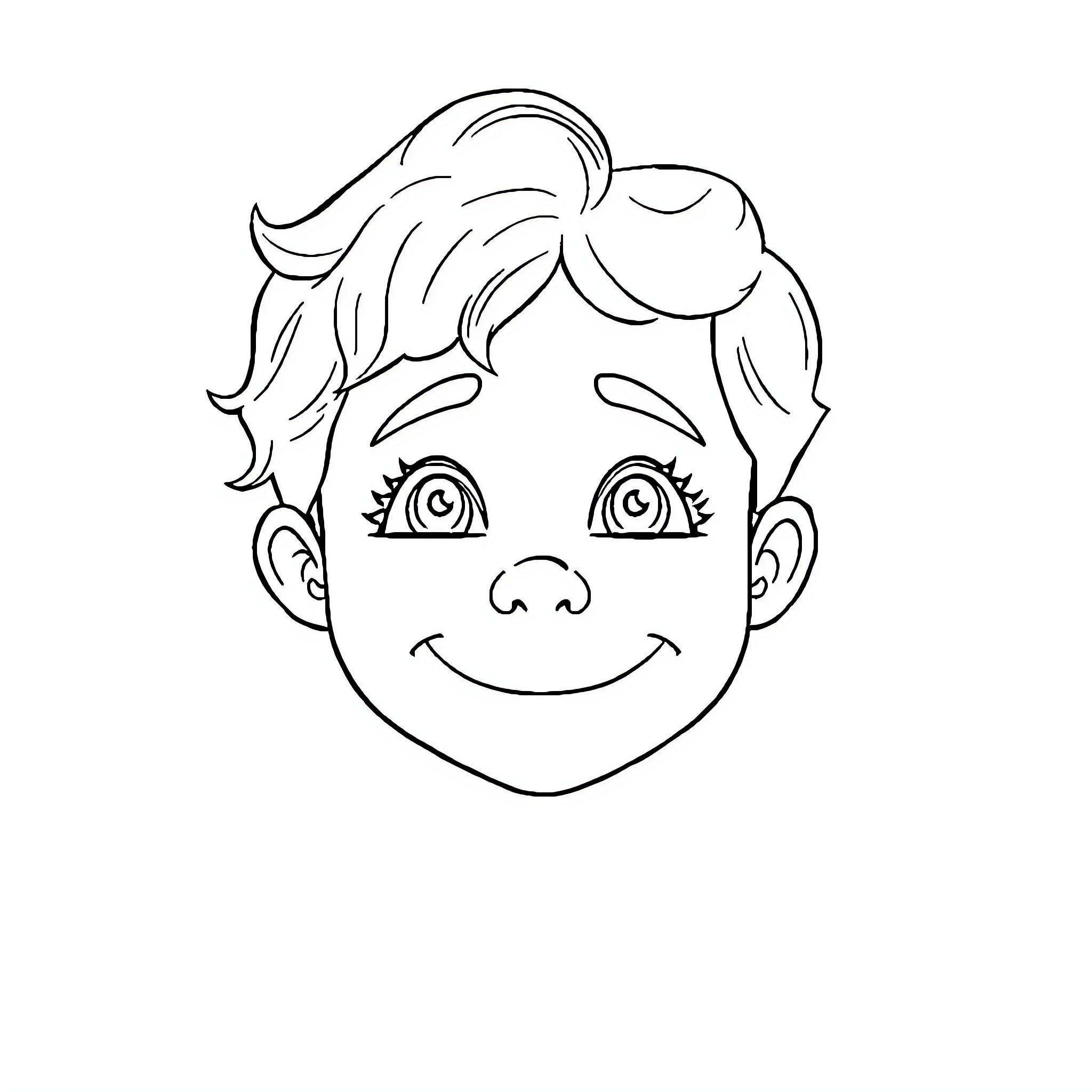 Emotion of a Cheerful Young Boy Coloring Page (free black-and-white line drawing printable PDF for all, from beginners to advanced learners, including children, teens, adults, and seniors)