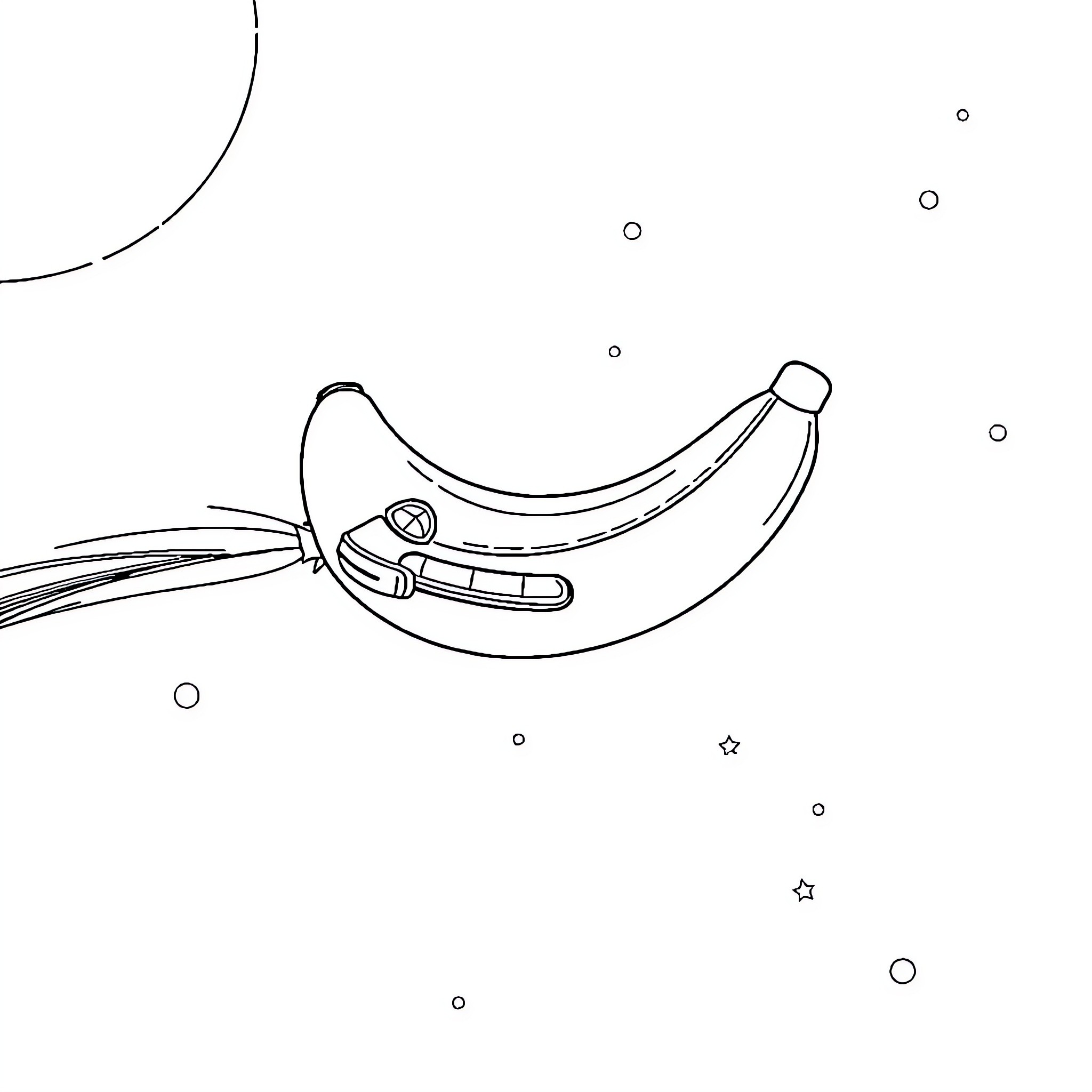 Spaceship drifting through cosmic landscape Coloring Page (free black-and-white line drawing printable PDF for all, from beginners to advanced learners, including children, teens, adults, and seniors)