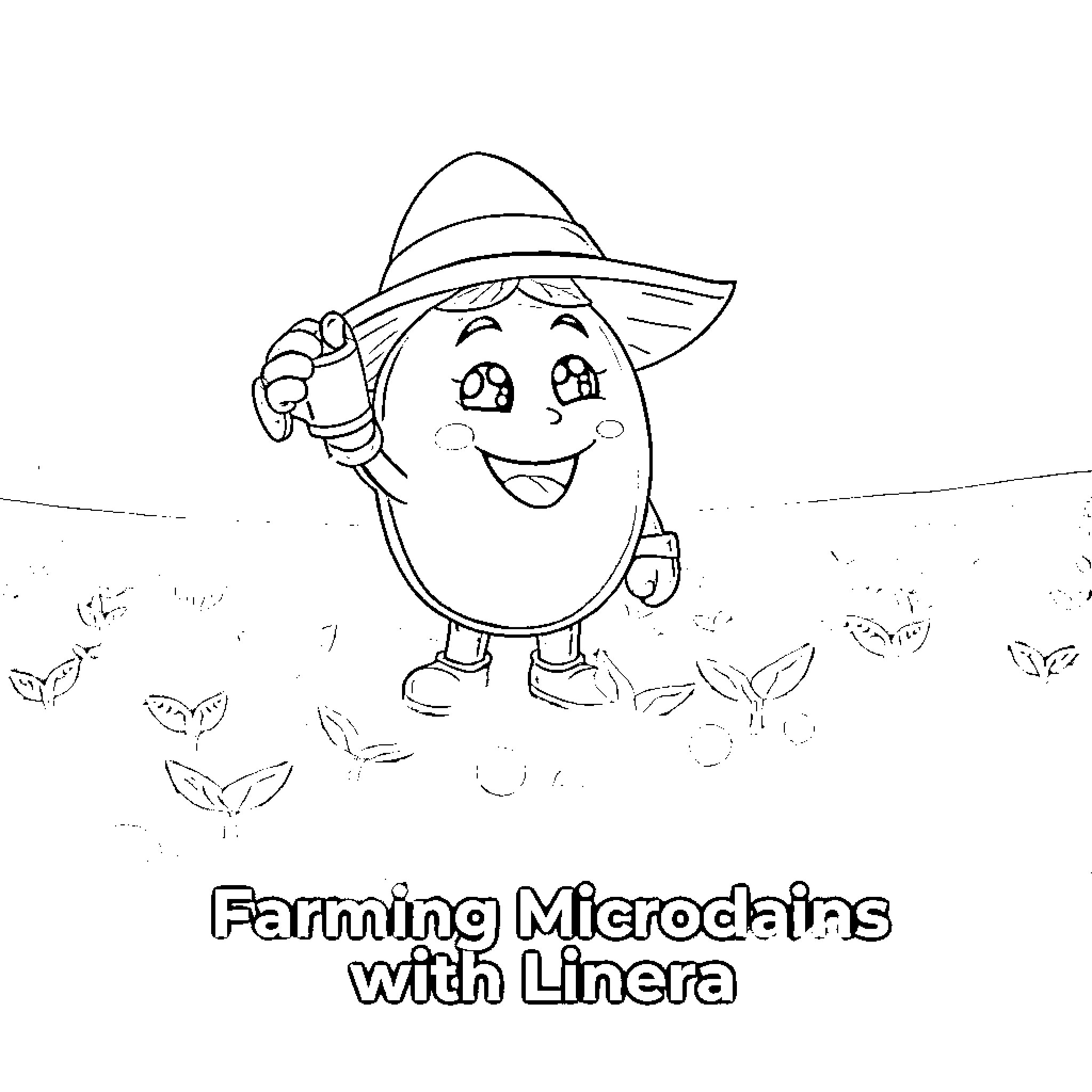 Tomato Farmer Cultivating with Linera Coloring Page (free black-and-white line drawing printable PDF for all, from beginners to advanced learners, including children, teens, adults, and seniors)