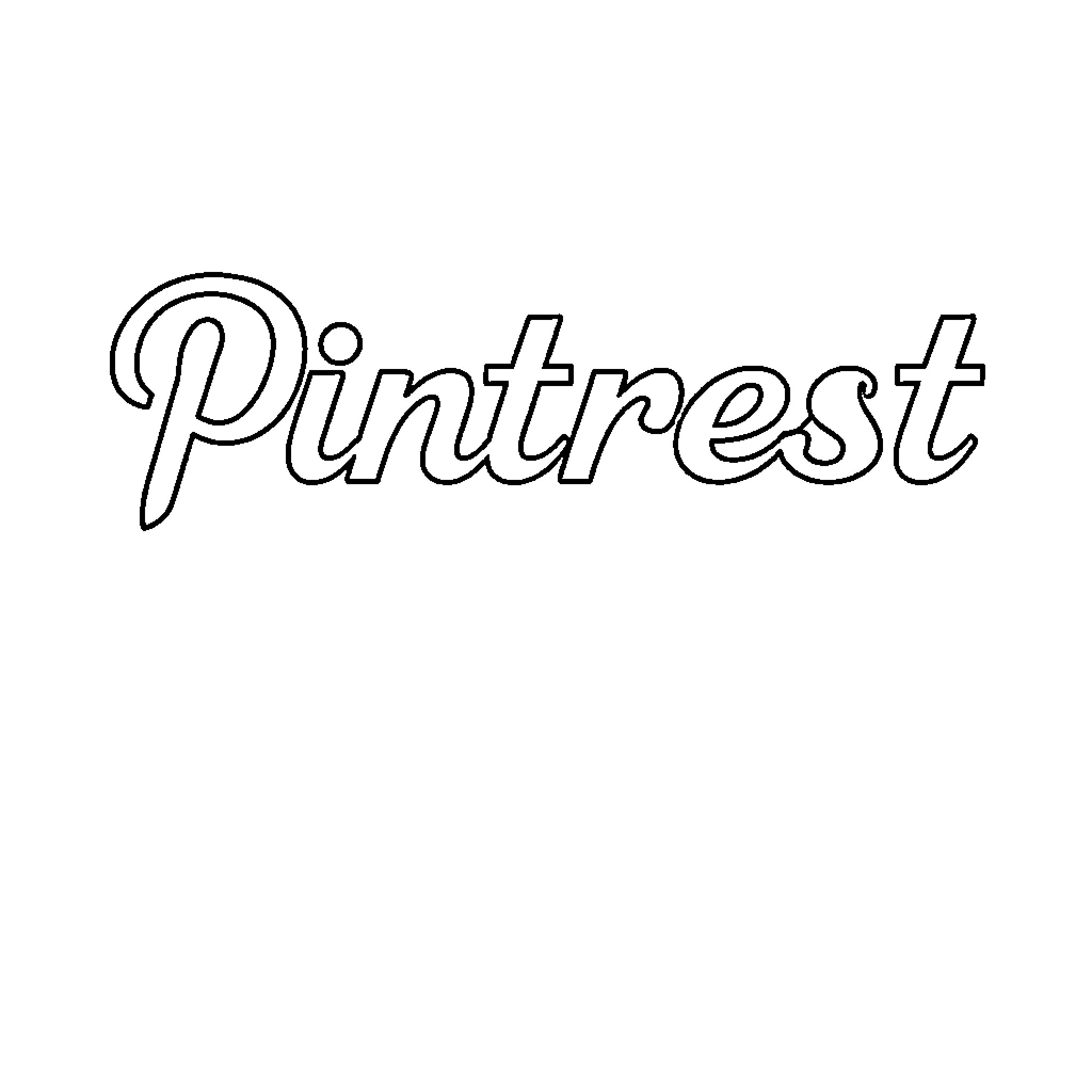 Dessin of the Pinterest logo Coloring Page (free black-and-white line drawing printable PDF for all, from beginners to advanced learners, including children, teens, adults, and seniors)