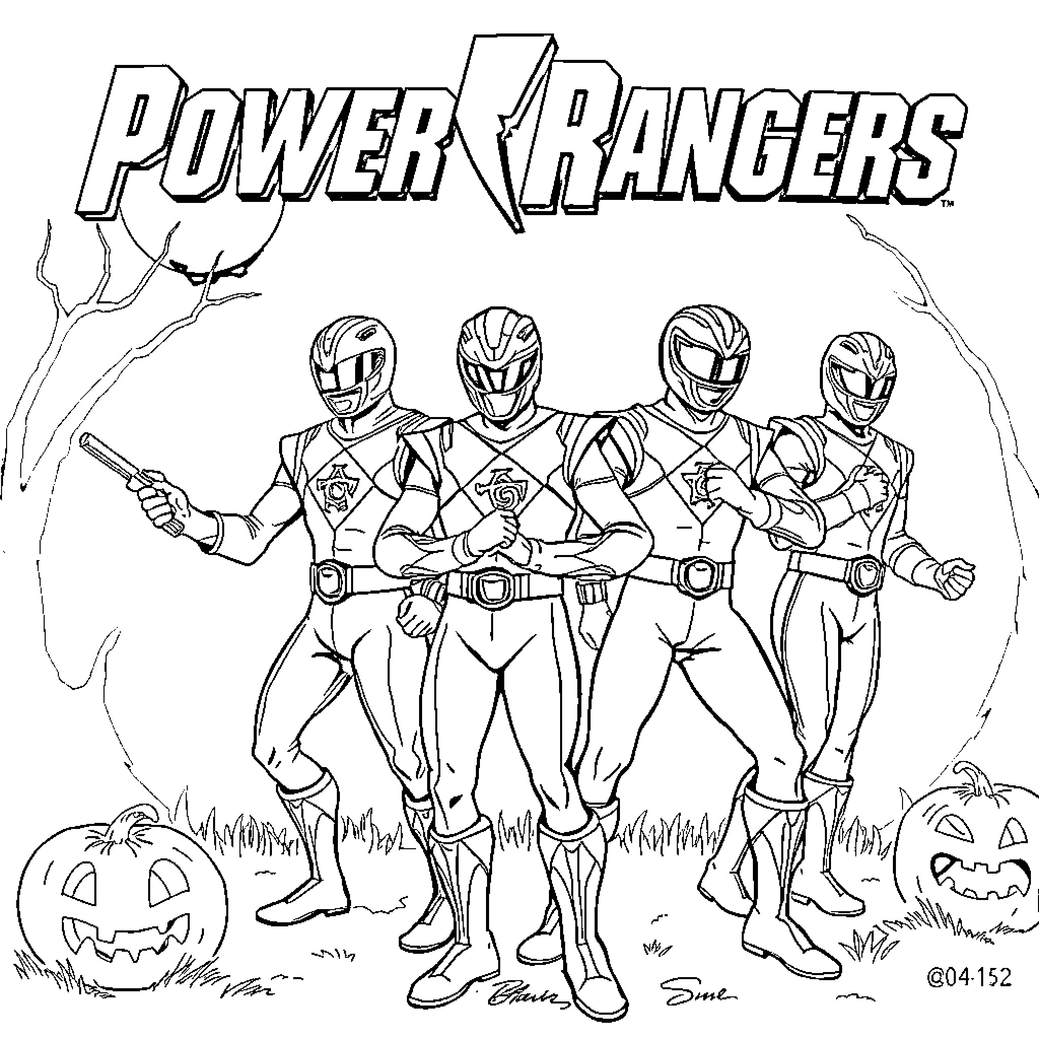 Power Rangers in action-packed adventure Coloring Page (free black-and-white line drawing printable PDF for all, from beginners to advanced learners, including children, teens, adults, and seniors)