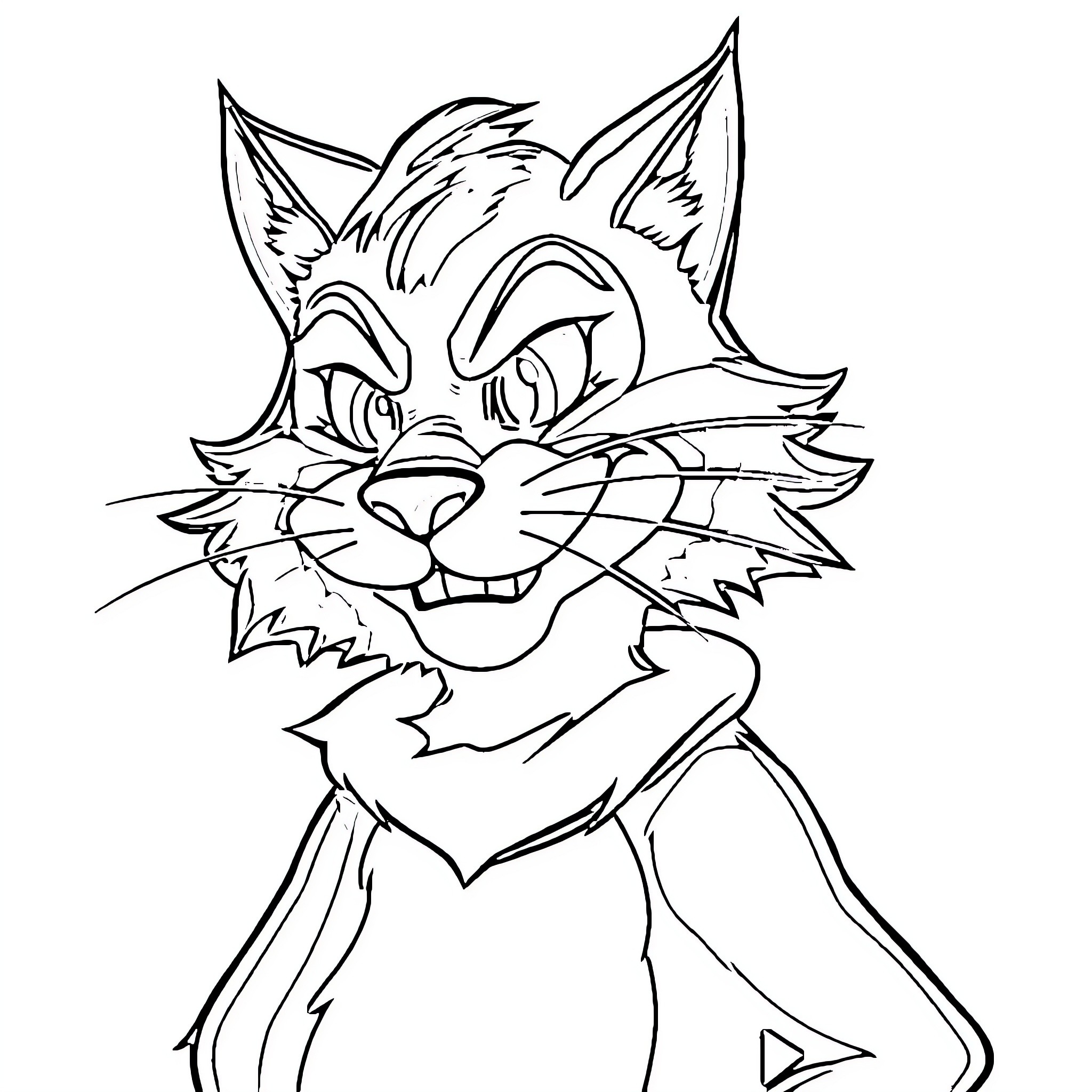 Khomeini depicted as an animated cat character Coloring Page (free black-and-white line drawing printable PDF for all, from beginners to advanced learners, including children, teens, adults, and seniors)