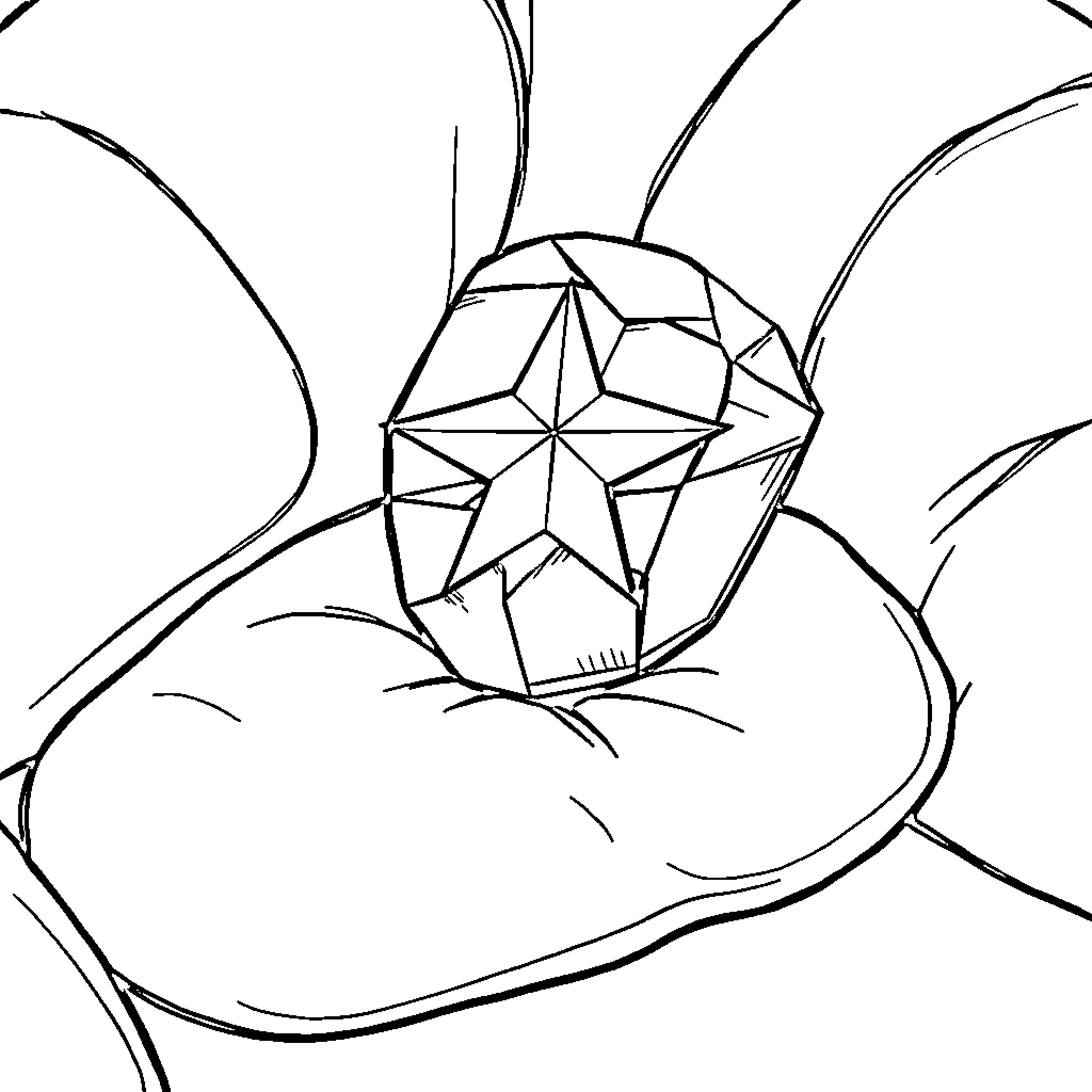 Sapphire Geometric Shapes in Hand Coloring Page (free black-and-white line drawing printable PDF for all, from beginners to advanced learners, including children, teens, adults, and seniors)